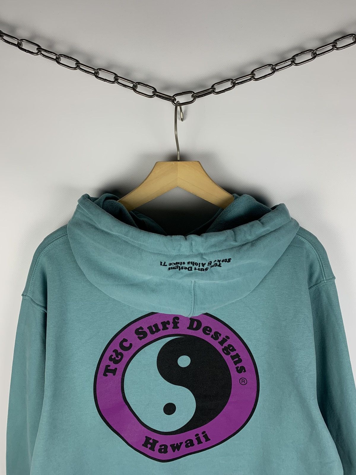 Designer T&C Surf Designs Hawaii Hoodie Men’s Size M Baby Blue Top Size US M / EU 48-50 / 2 - 2 Thumbnail