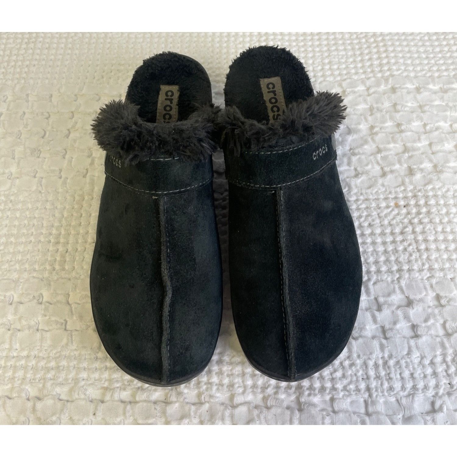Crocs Crocs Women's Black Suede Shoes/Slide onClogs Size 9 SKU 248 Size US 8 / IT 38 - 1 Thumbnail