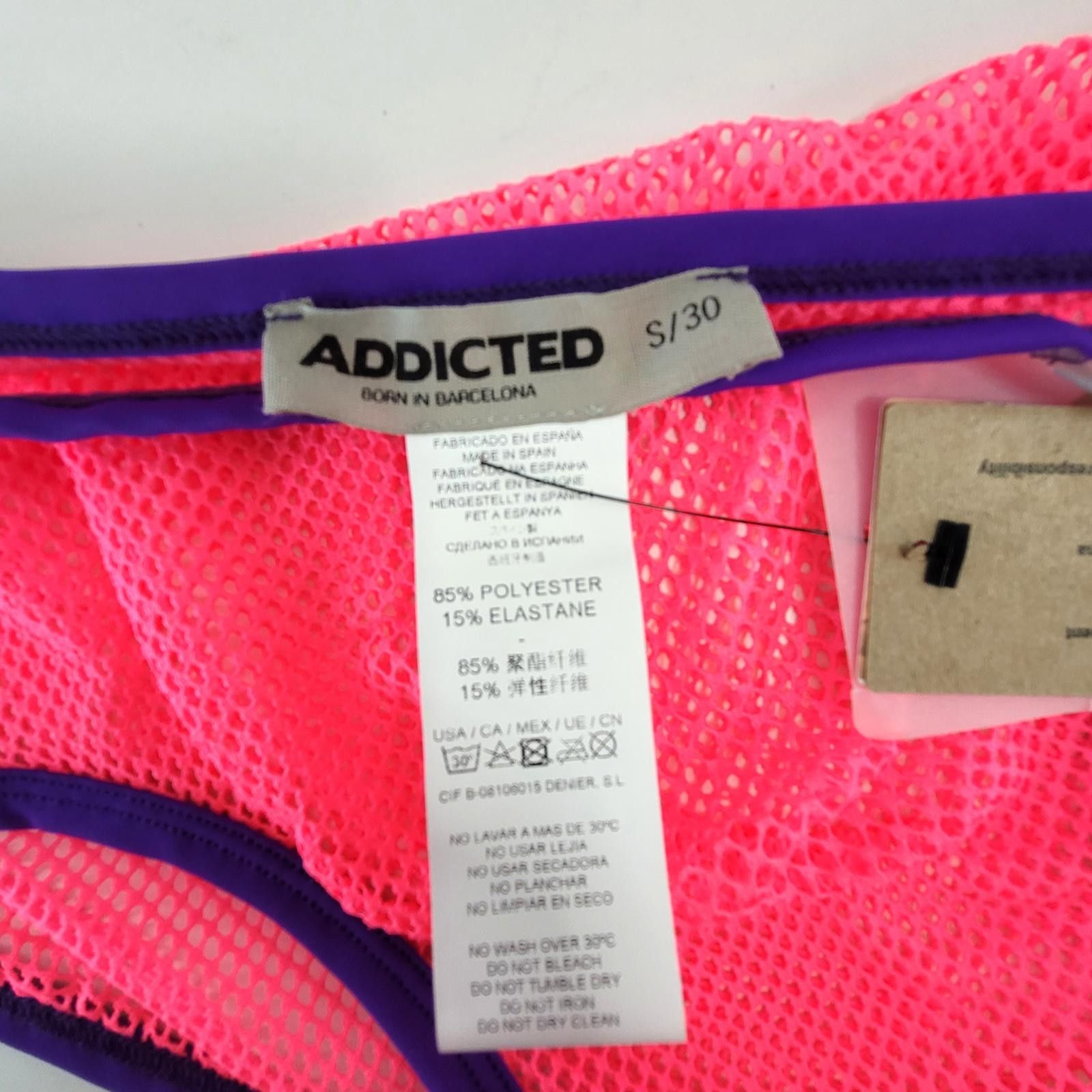 14th Addiction ADDICTED Mens L / 34 Fever Mesh Briefs Neon Pink Purple NEW Size ONE SIZE - 3 Thumbnail