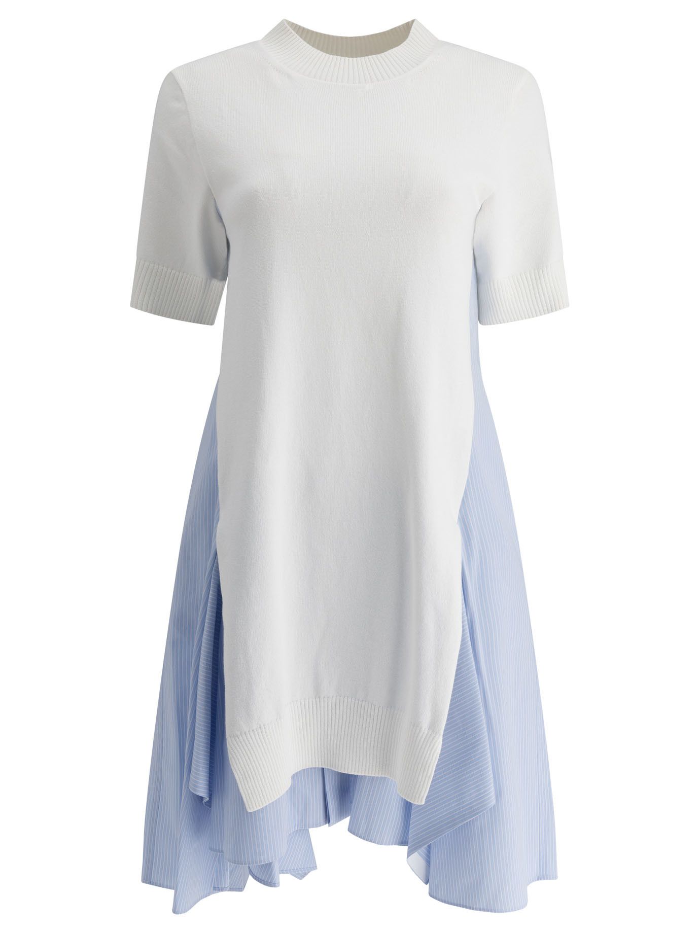 Sacai Cotton And Knit Dress Size L / US 10 / IT 46 - 1 Thumbnail