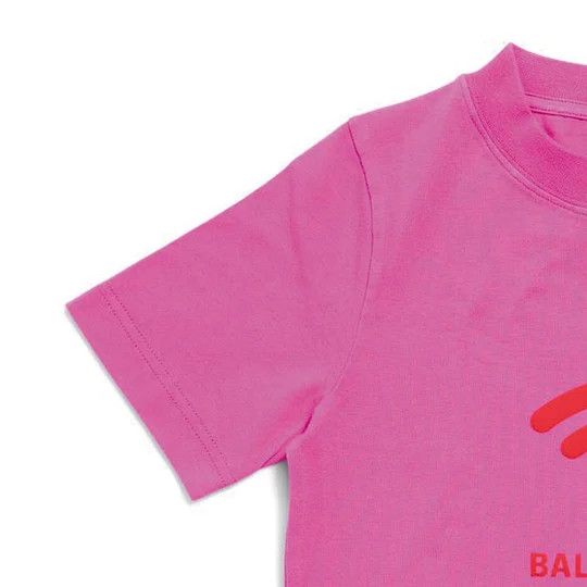 Balenciaga oc11z0825 Lo_ve T-Shirt Fitted in Pink Size S / US 4 / IT 40 - 4 Thumbnail