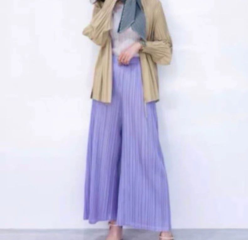 Issey Miyake Issey Miyake Lavender purple pleated pants Size 25" / US 0 / IT 36 - 1 Thumbnail