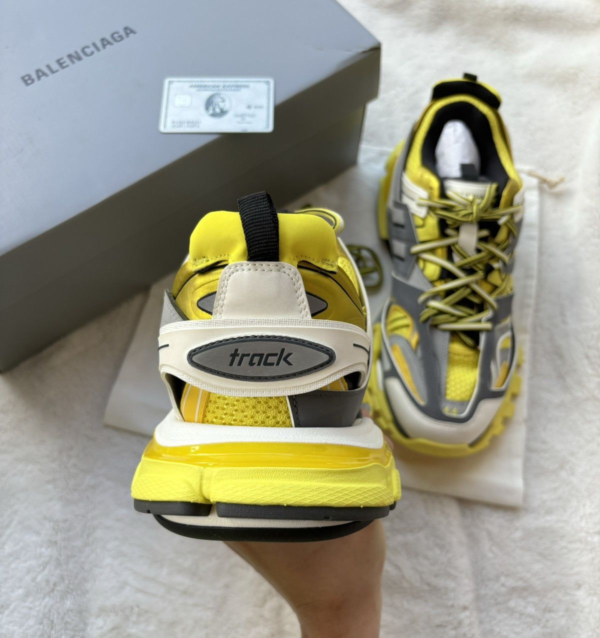 Balenciaga Balenciaga Yellow/GreyWhite Track Sneakers Size US 11 / EU 44 - 3 Thumbnail