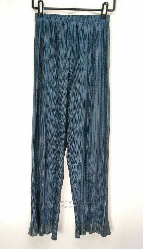 Issey Miyake Issey Miyake size:3 Silver Blue Wide-leg Floor-length Pant Size 22" - 1 Thumbnail