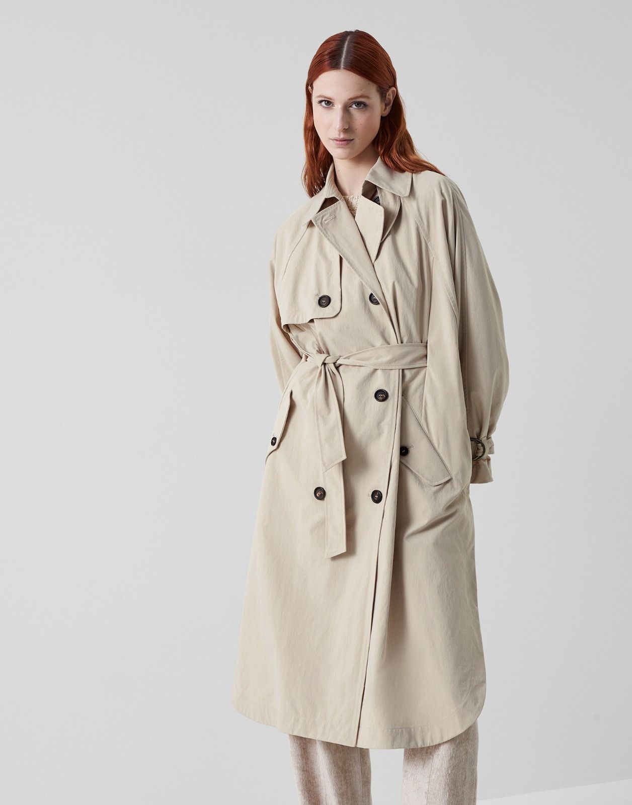 Brunello Cucinelli o1la1rc1a0225 Gabardine Coat in Beige Size S / US 4 / IT 40 - 1 Thumbnail