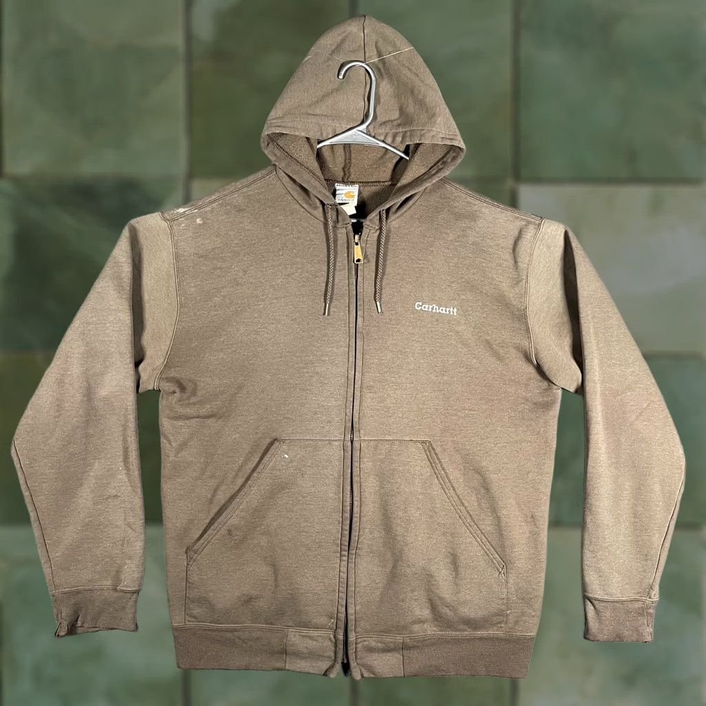 Carhartt VINTAGE Carhartt Hoodie Mens M Brown Full Zip Fleece Embroidered Logo K122 Size US M / EU 48-50 / 2 - 1 Thumbnail