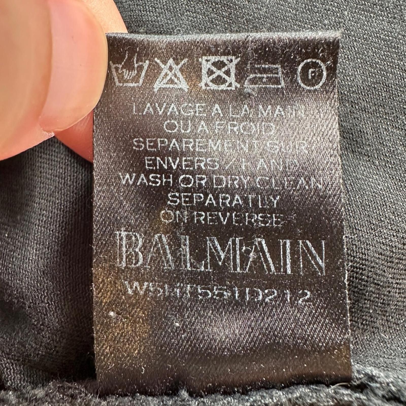 Other BALMAIN Paris Mens Black Moto Biker Jeans 33 Slim Fit Ribbed Size US 33 - 6 Thumbnail