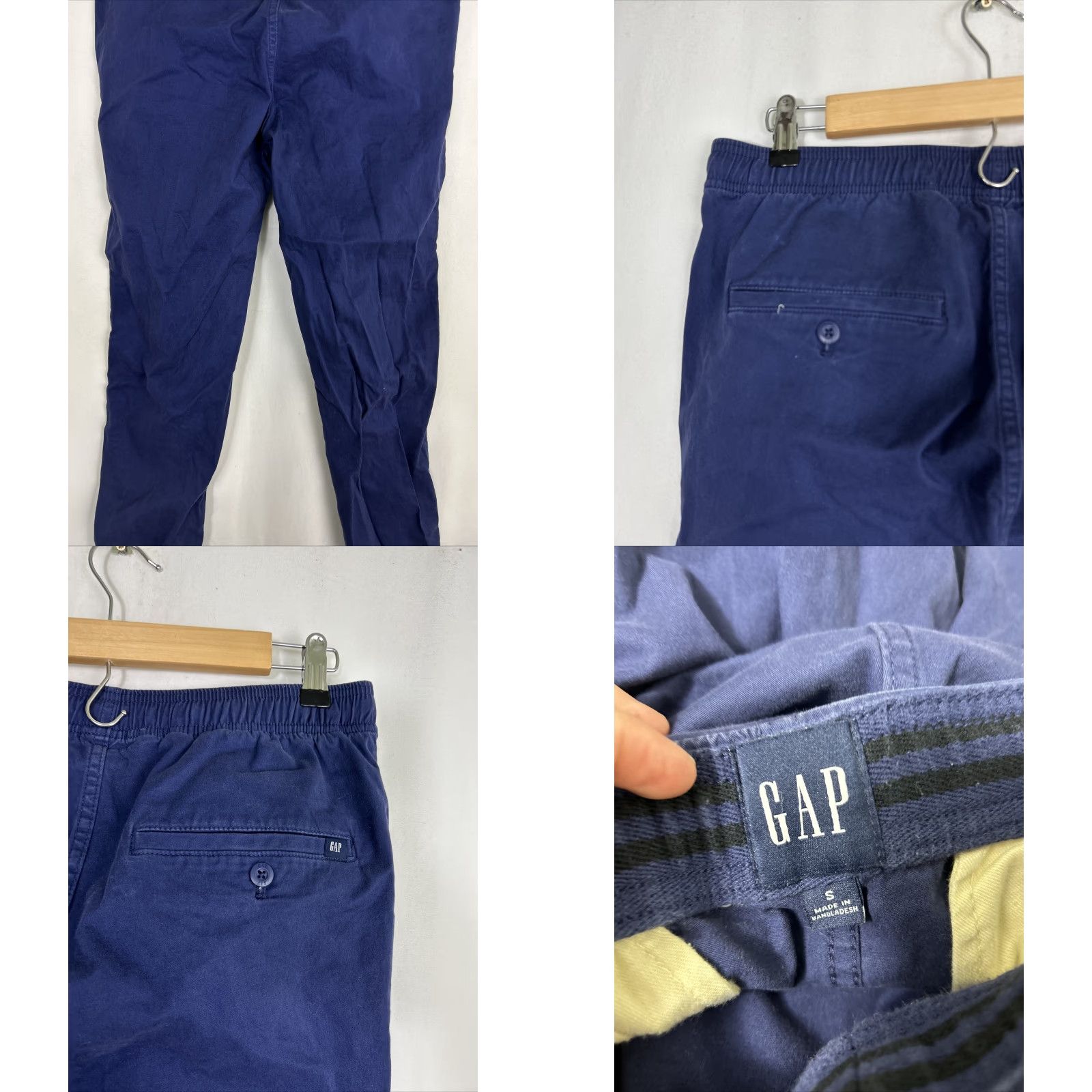 Gap Gap Mens Small Cotton Spandex Navy Blue Joggers Ankle Drawstring 28in Inseam Pants Size US 29 - 8 Thumbnail