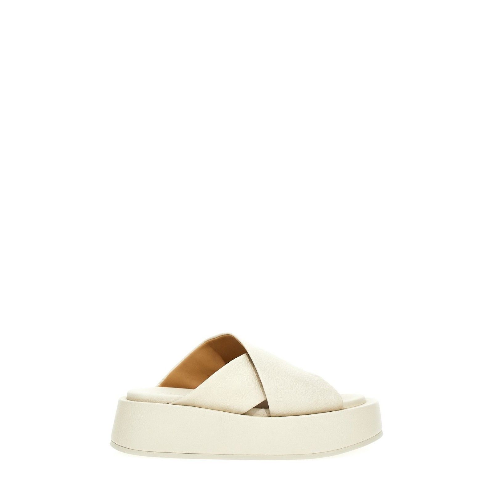 Marsell MARSELL Flat White Leather 50mm Platform Slides New And Auth Size US 11 / IT 41 - 1 Thumbnail