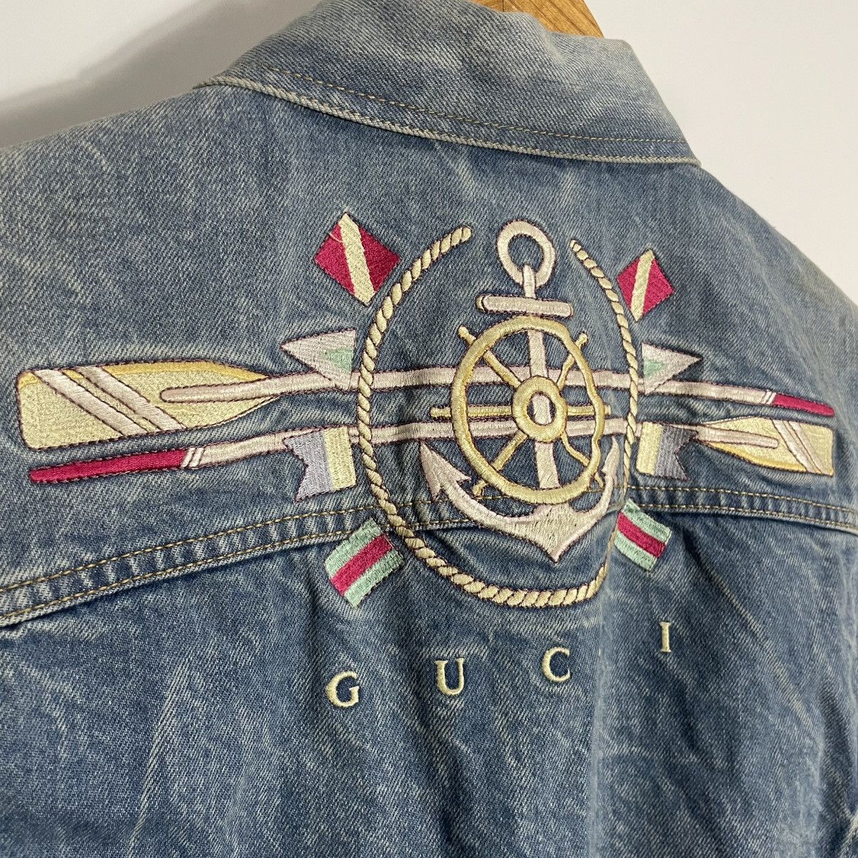 Gucci Gucci S/S20 Blue Denim Naval Theme Vest Size US S / EU 44-46 / 1 - 3 Thumbnail