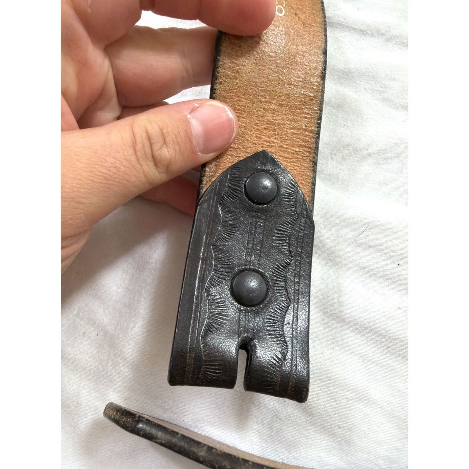 Vintage VINTAGE Bamco leather western belt embossed Men’s size 36 brown belt Western Bamco men’s leather belt embossed 36 brown western belt Mens Size 36 - 7 Thumbnail