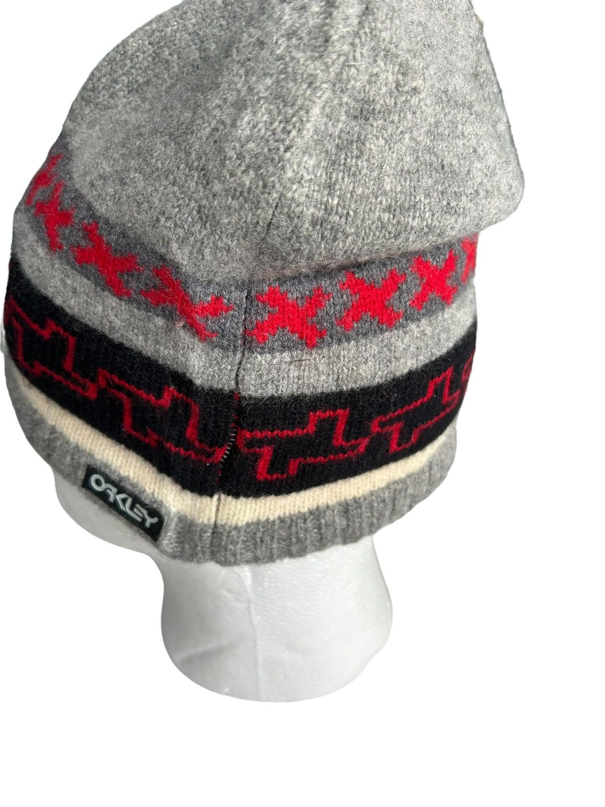 Japanese Brand × Oakley Vtg Oakley Crazy Design Beanie Hats snowcap ☠️ Size ONE SIZE - 4 Thumbnail