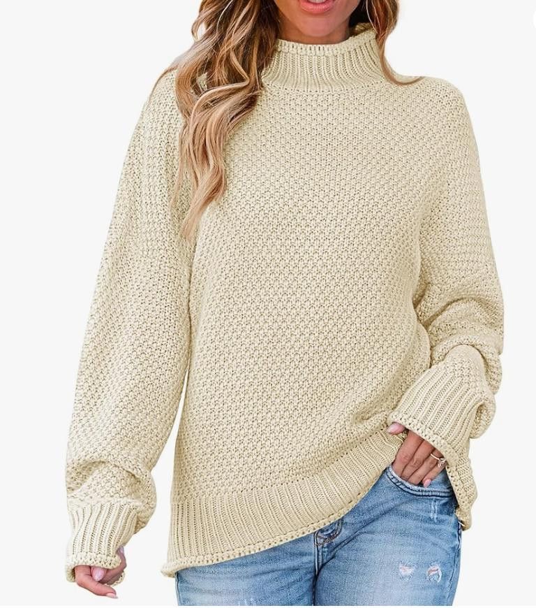 NBDN Nobrandedon Turtleneck Batwing Sleeve Oversized Chunky Knitted LARGE Size L / US 10 / IT 46 - 1 Thumbnail