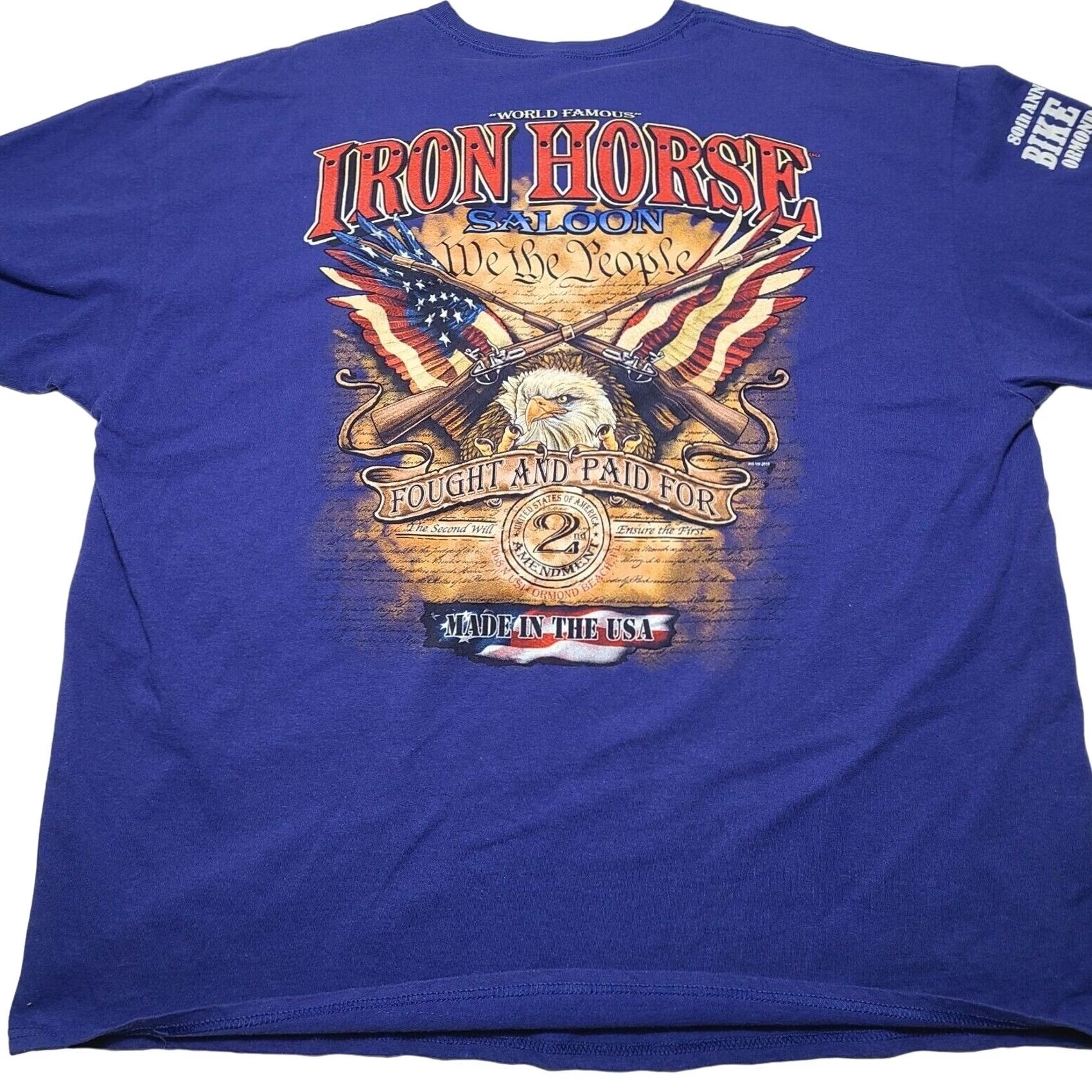 Gildan Iron Horse Saloon T-Shirt Men 2XL Blue America Eagle Florida Ormond Beach Gildan Crew Neck Short Sleeve Solid All Seasons 2010-2019 Size US XXL / EU 58 / 5 - 2 Thumbnail