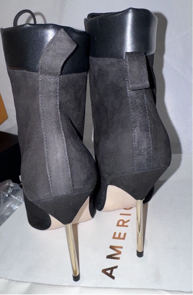 Good American Good American Shoes 7.5 Black Suede Booties Stiletto Heel Size US 7.5 / IT 37.5 - 6 Thumbnail