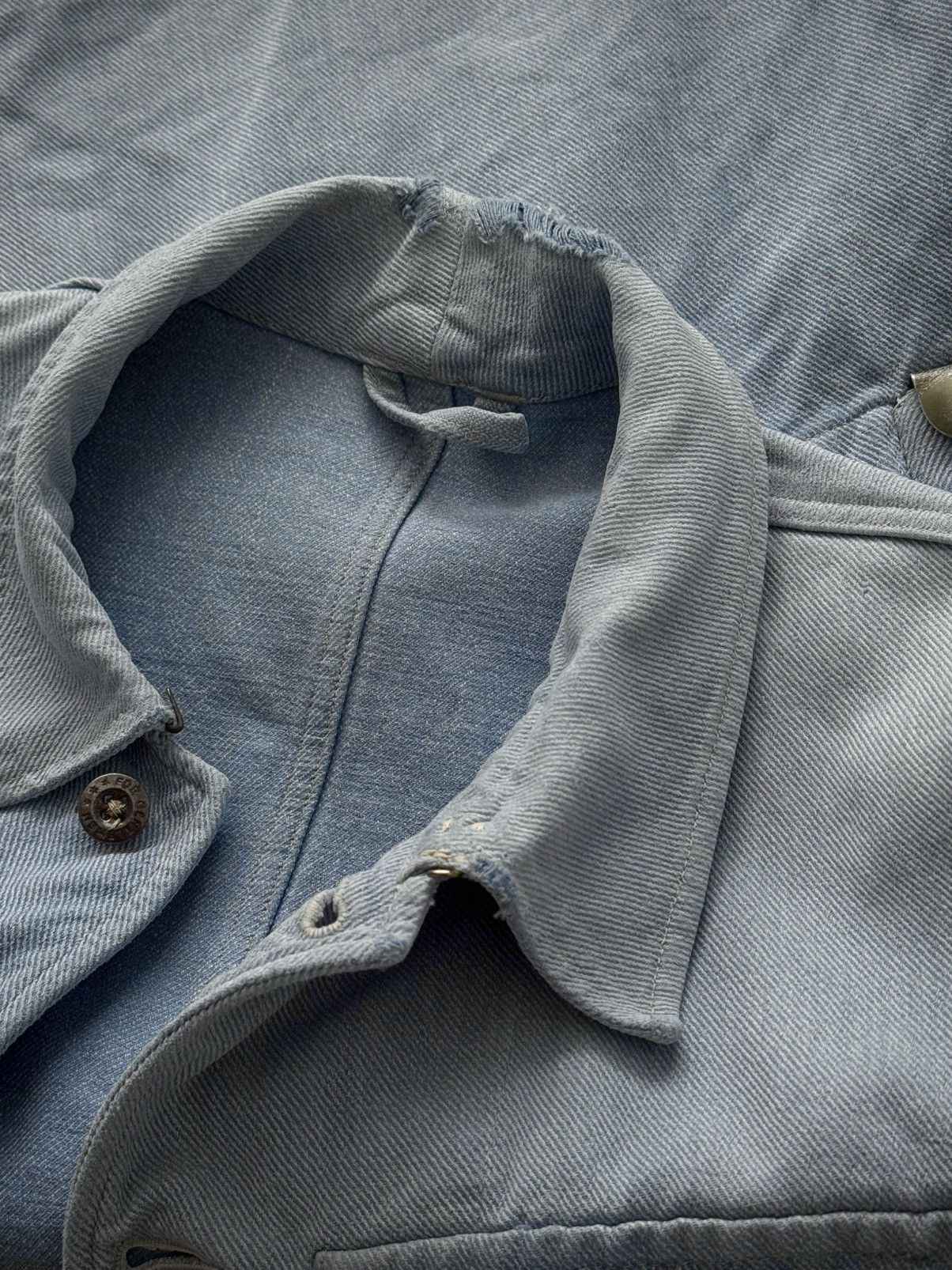 Vintage 50s Vintage Swiss Army Work Metal Button Denim Chore Jacket Size US M / EU 48-50 / 2 - 7 Thumbnail