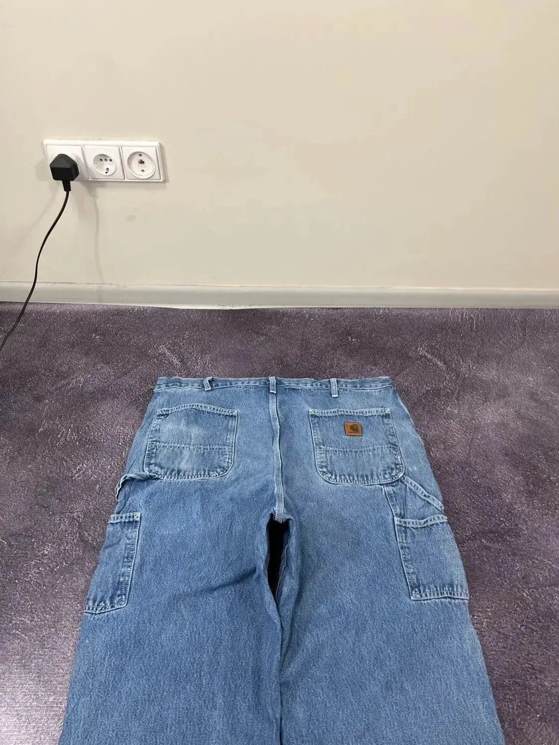 Carhartt × Vintage Vintage 90s Carhartt Faded Blue Denim Work Hype Baggy Jeans Size US 40 / EU 56 - 4 Thumbnail