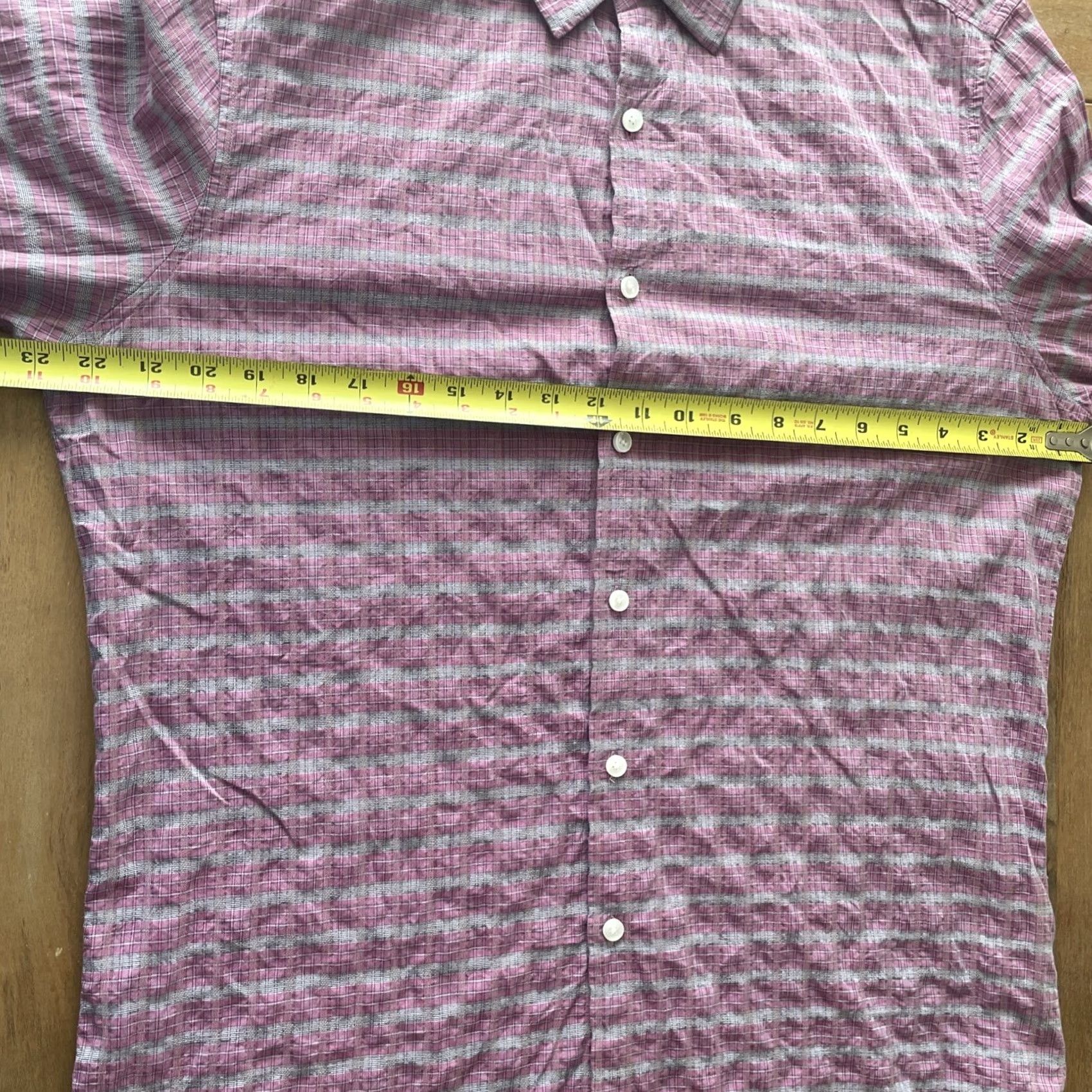 Theory VINTAGE Theory Long Sleeve Button Up Shirt Mens L Pink Retro Plaid Geometric Size US L / EU 52-54 / 3 - 5 Thumbnail