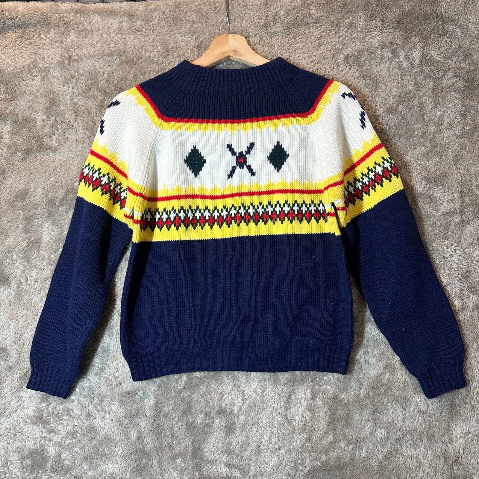 Other VTG Mock Neck Fair Isle Intarsia Aztec Ski Sweater Women XS Size XS / US 0-2 / IT 36-38 - 1 Thumbnail