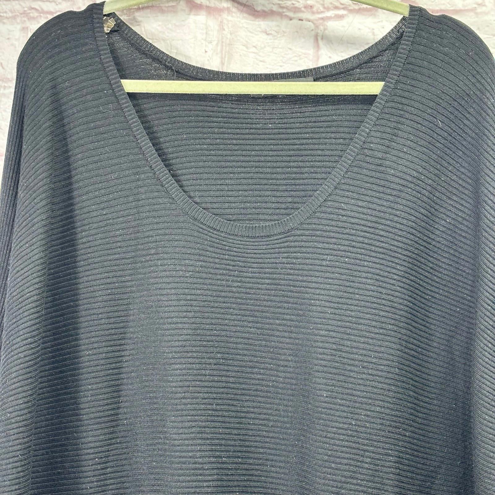Other Black Ribbed Knit Oversized Sweater Size 2X Size XXL / US 16-18 / IT 52-54 - 2 Thumbnail