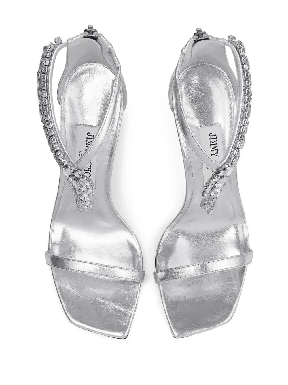 Jimmy Choo os11x0326 100mm Verity Sandals in Silver Size US 9 / IT 39 - 4 Thumbnail