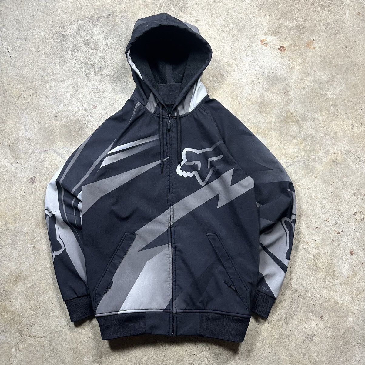 Fox Racing Vintage Y2K Fox Racing AOP Tech Zip Up Hoodie Size M Size US M / EU 48-50 / 2 - 1 Thumbnail