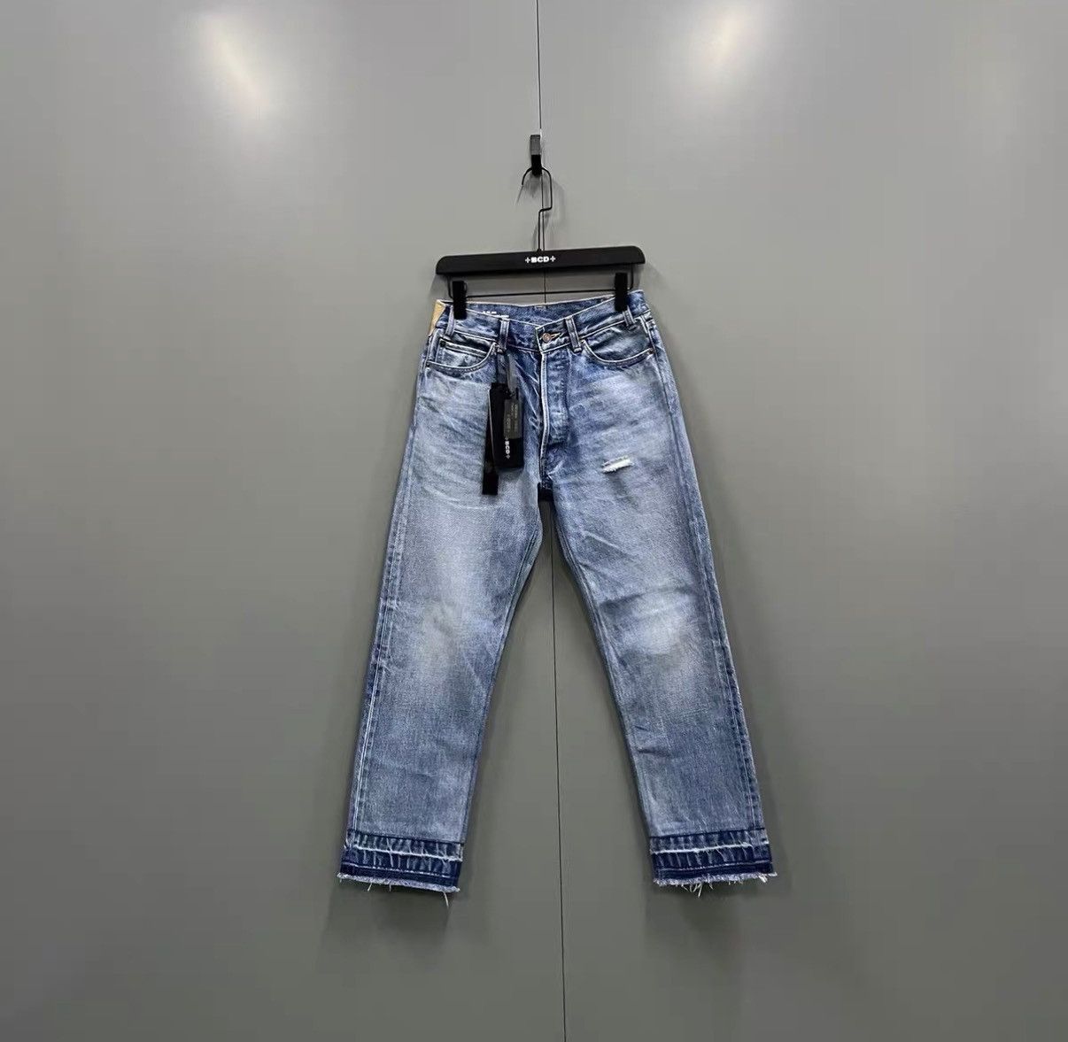 Celine Celine Blue Washed Distressed Raw Hem Pants J41 Size 27" / US 4 / IT 40 - 1 Thumbnail
