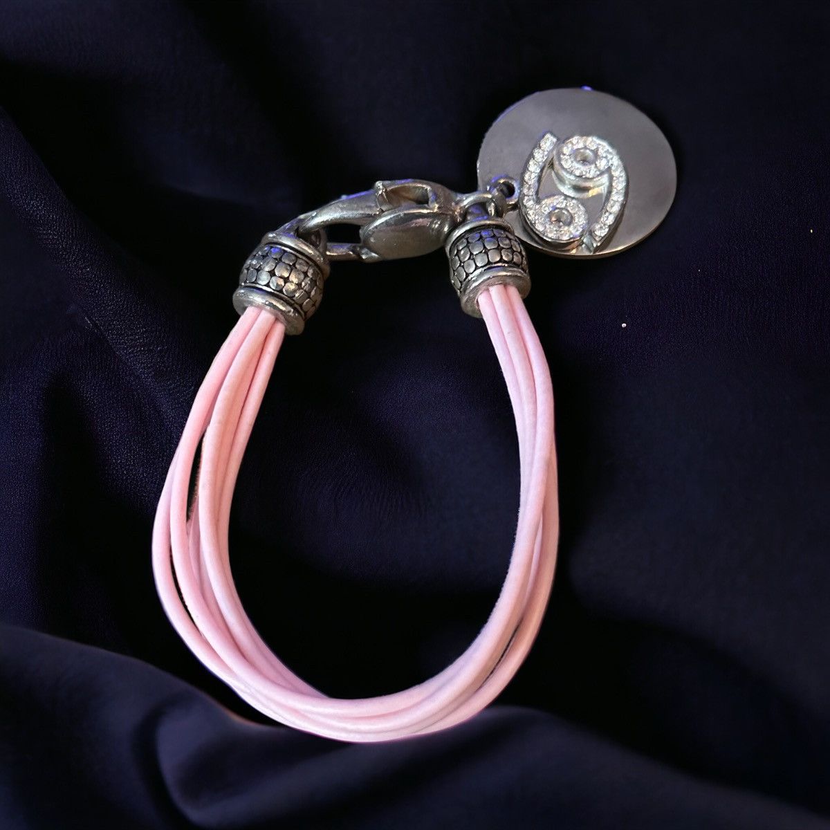 Other Pink multi cord Cancer horoscope charm bracelet Size ONE SIZE - 1 Thumbnail