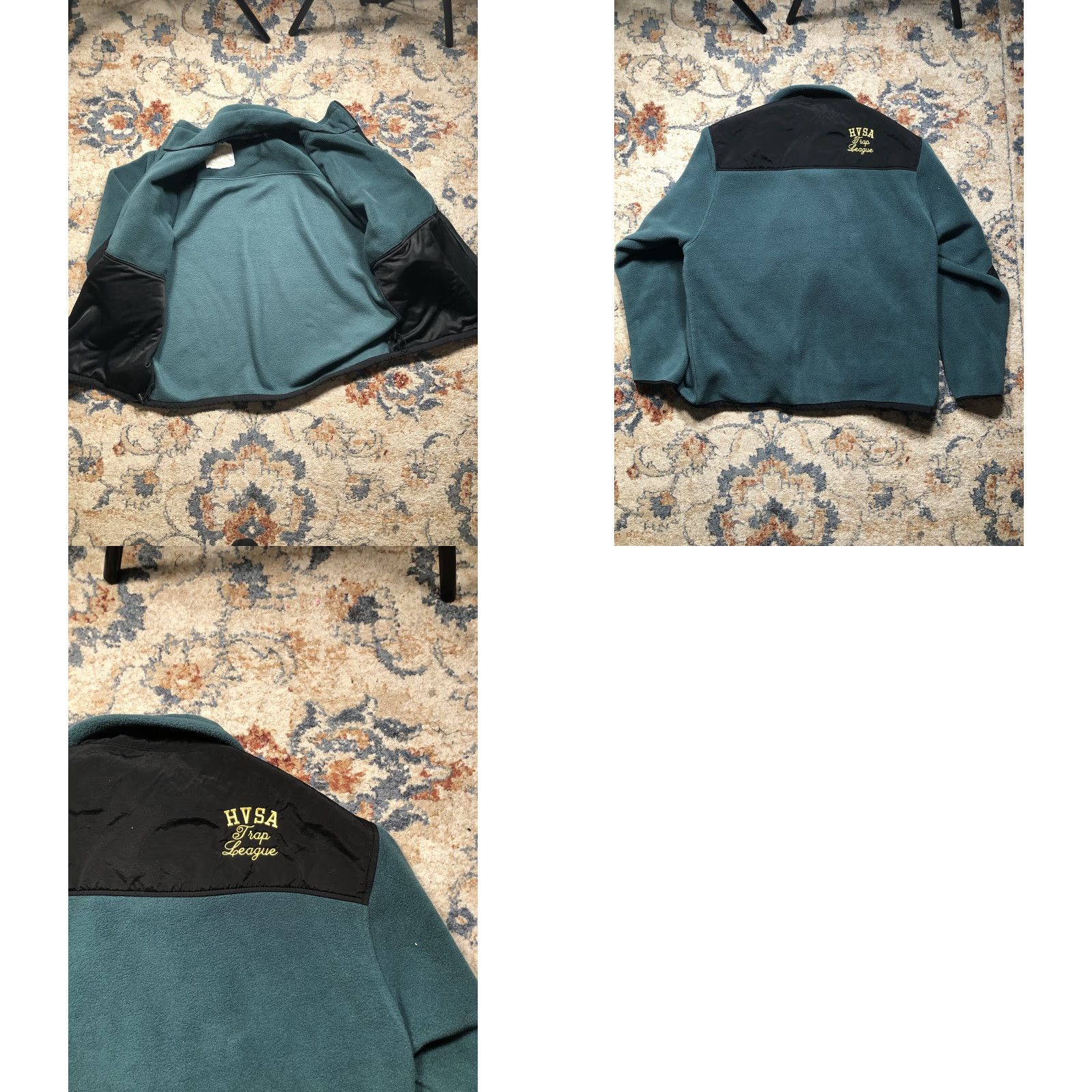 Vintage Charles River Apparel Fleece Jacket Full Zip Green XL Mens Hunting Stand-Up Collar Pockets Size US XL / EU 56 / 4 - 8 Thumbnail