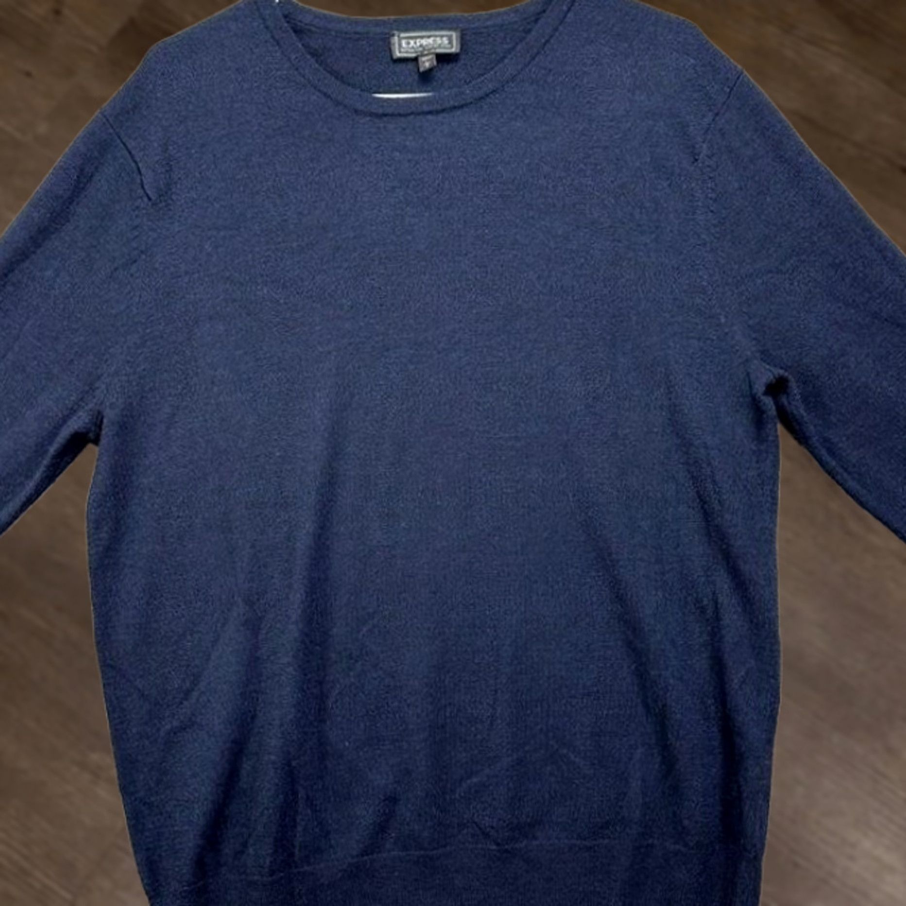 Express Express Merino Wool Sweater Mens Large Blue Crewneck Pullover Long Sleeve Casual Size US L / EU 52-54 / 3 - 1 Thumbnail