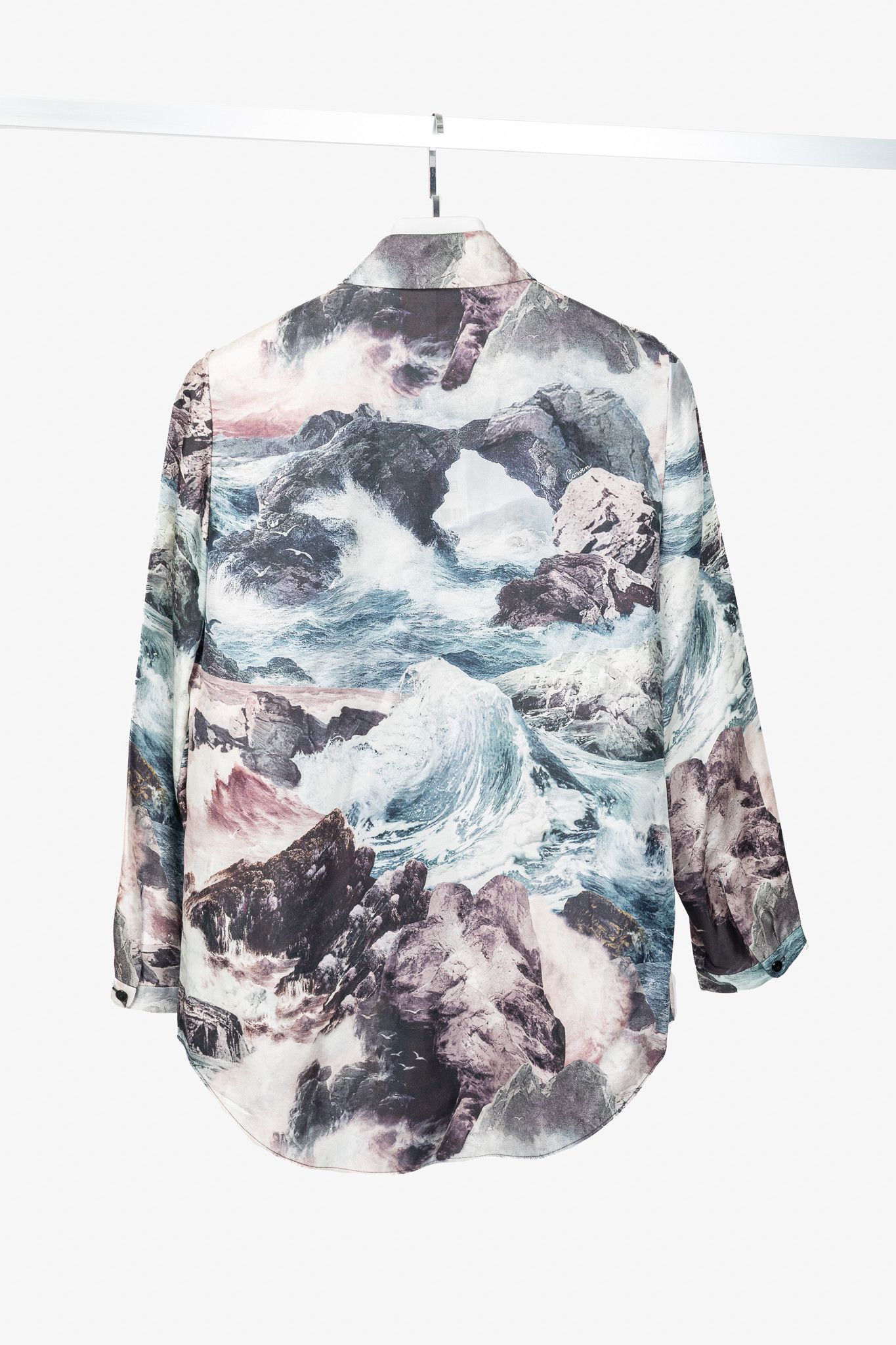 Carven Carven PF14 Multicolore Silk-Twill Sea-Print Buttoned Shirt Size XL / US 12-14 / IT 48-50 - 2 Thumbnail