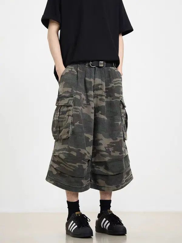 Japanese Brand VIBE Casual cargo shorts with camouflage wide-leg pockets Size US 30 / EU 46 - 6 Thumbnail