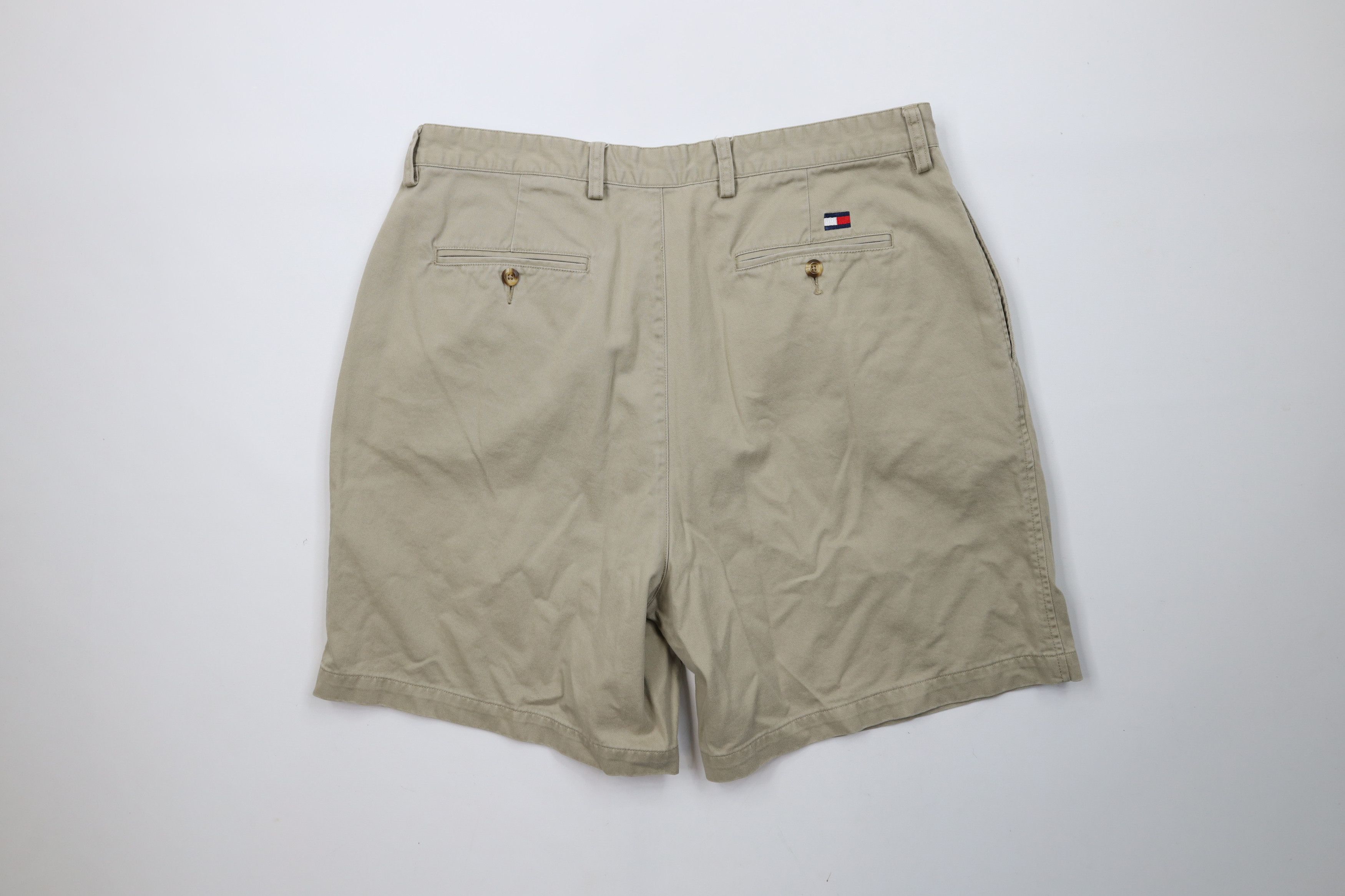 Tommy Hilfiger × Vintage Vintage 90s Tommy Hilfiger Above Knee Chino Shorts Beige Size US 36 / EU 52 - 7 Thumbnail