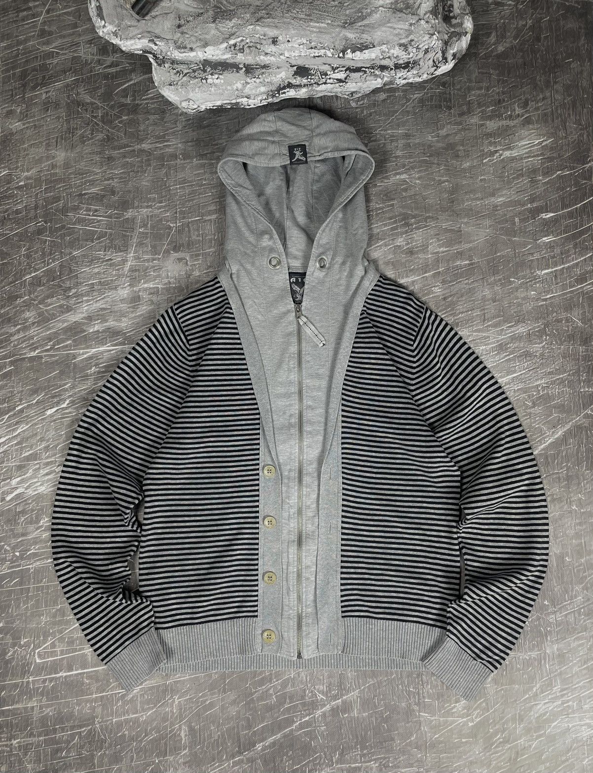 20471120 × Beauty Beast × Japanese Brand Striped Zip Buttons Cardigan Hoodie Y2K Hysteric goa Style Size US M / EU 48-50 / 2 - 1 Thumbnail