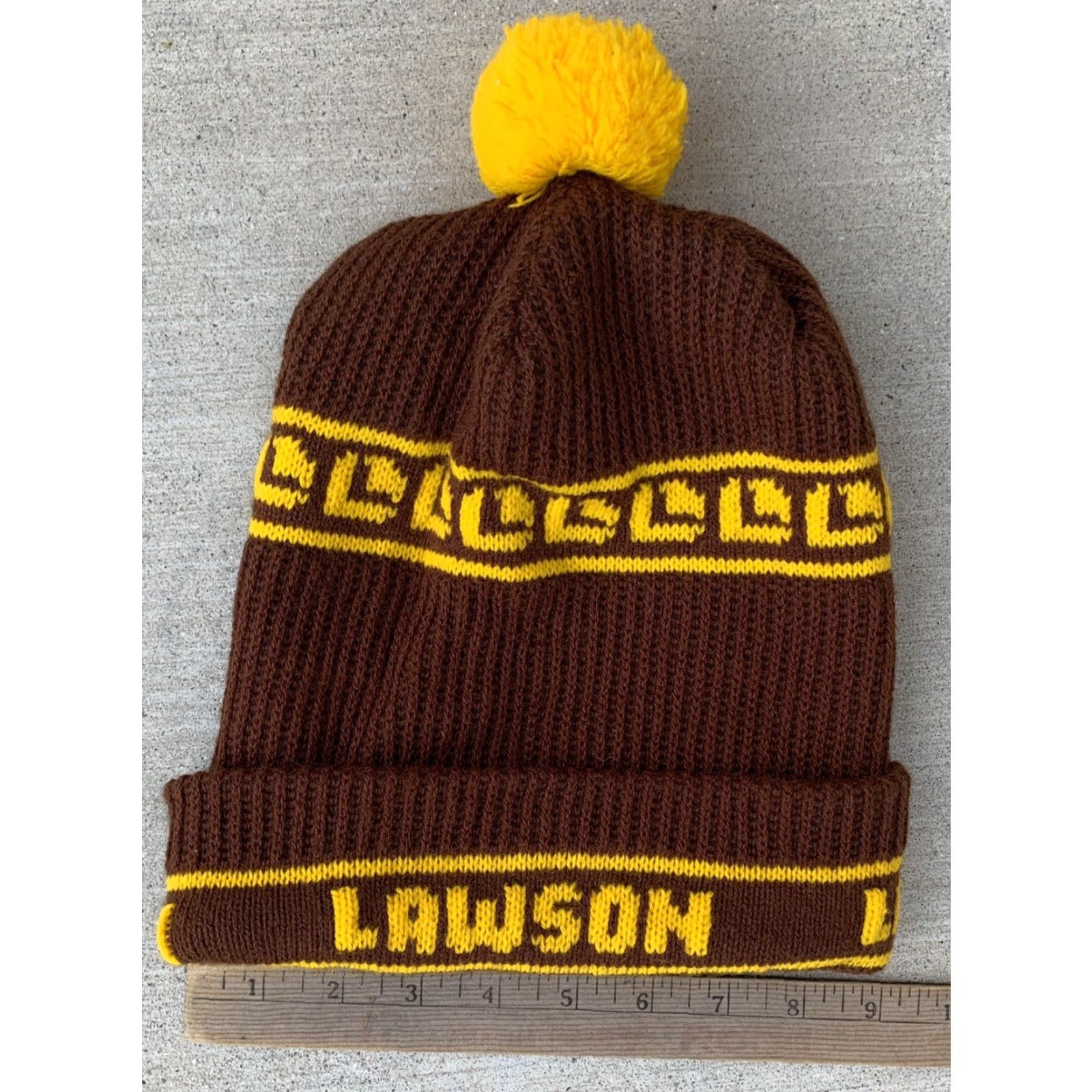 Logo 7 VINTAGE Lawson Beanie Pom Pom Hat Knit Logo Spellout 70s 80s 1970s 1980s Size ONE SIZE - 6 Thumbnail