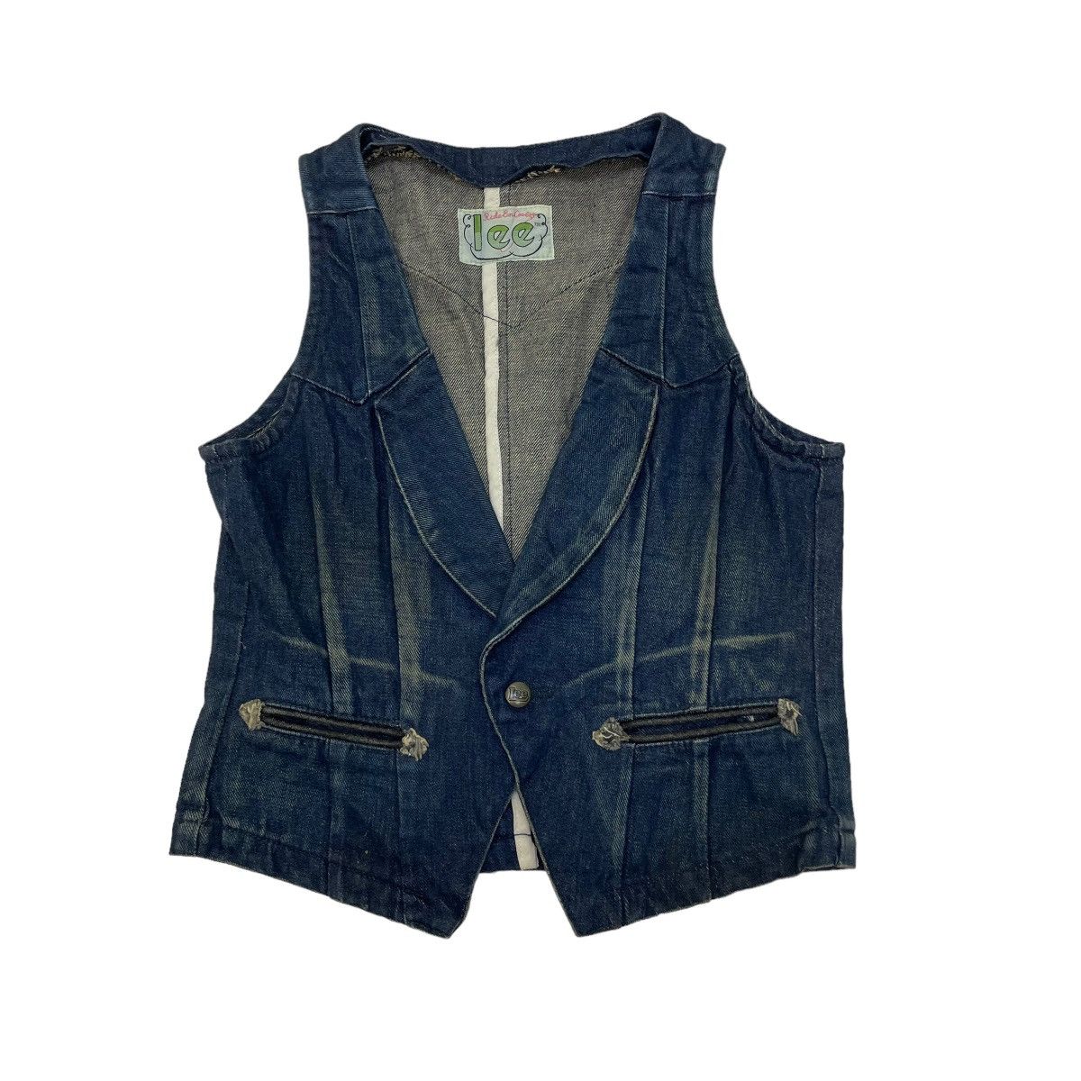 Indigo 💥Japanese Brand Lee Indigo Vest Jacket Size S / US 4 / IT 40 - 1 Thumbnail