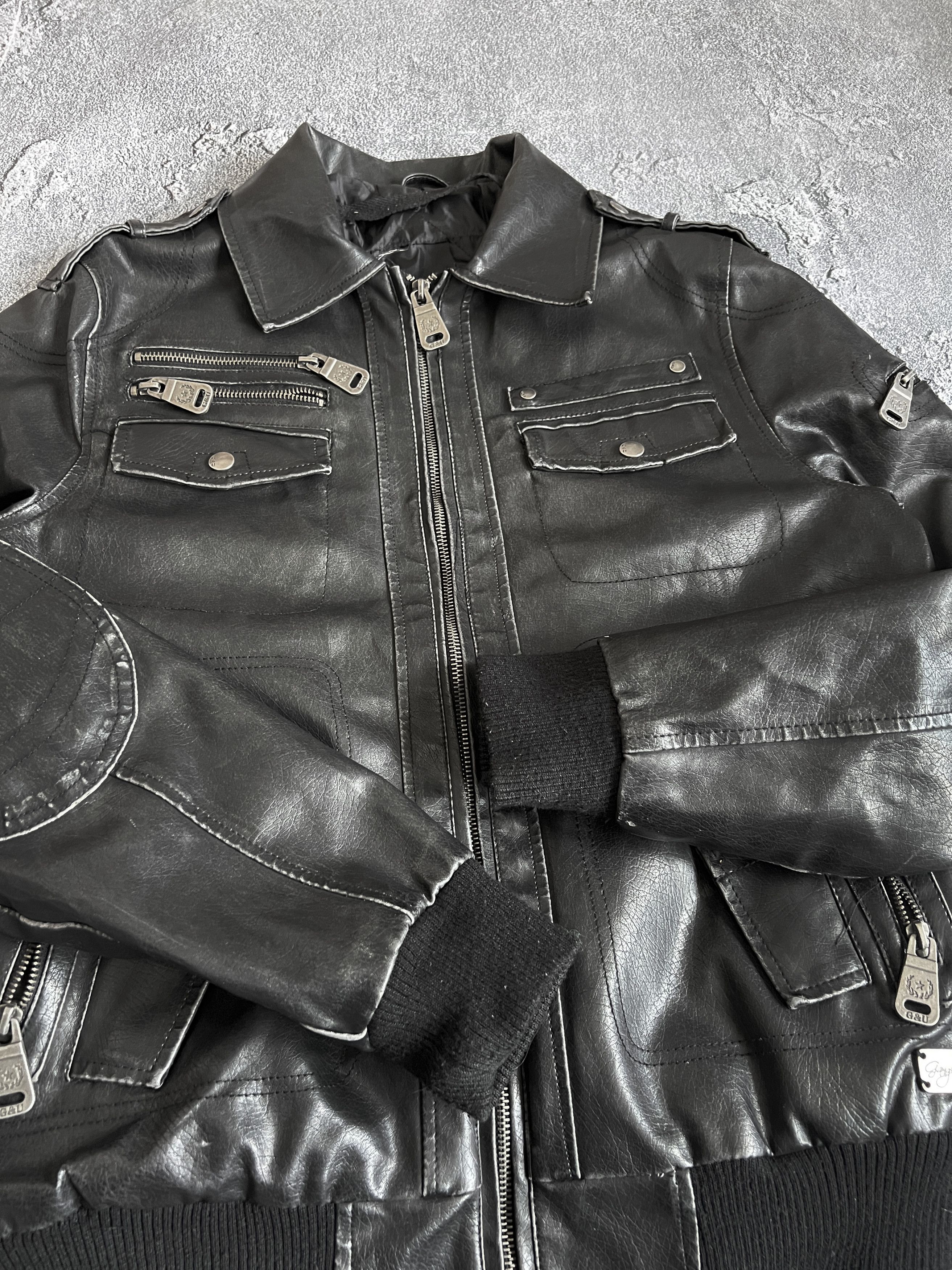 Vintage Leather jacket bomber y2k grunge Size US S / EU 44-46 / 1 - 5 Thumbnail