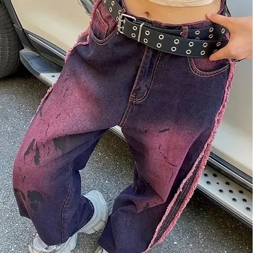 Japanese Brand × Jean Style Vintage Purple Baggy Jeans Size 32" / US 10 / IT 46 - 2 Thumbnail