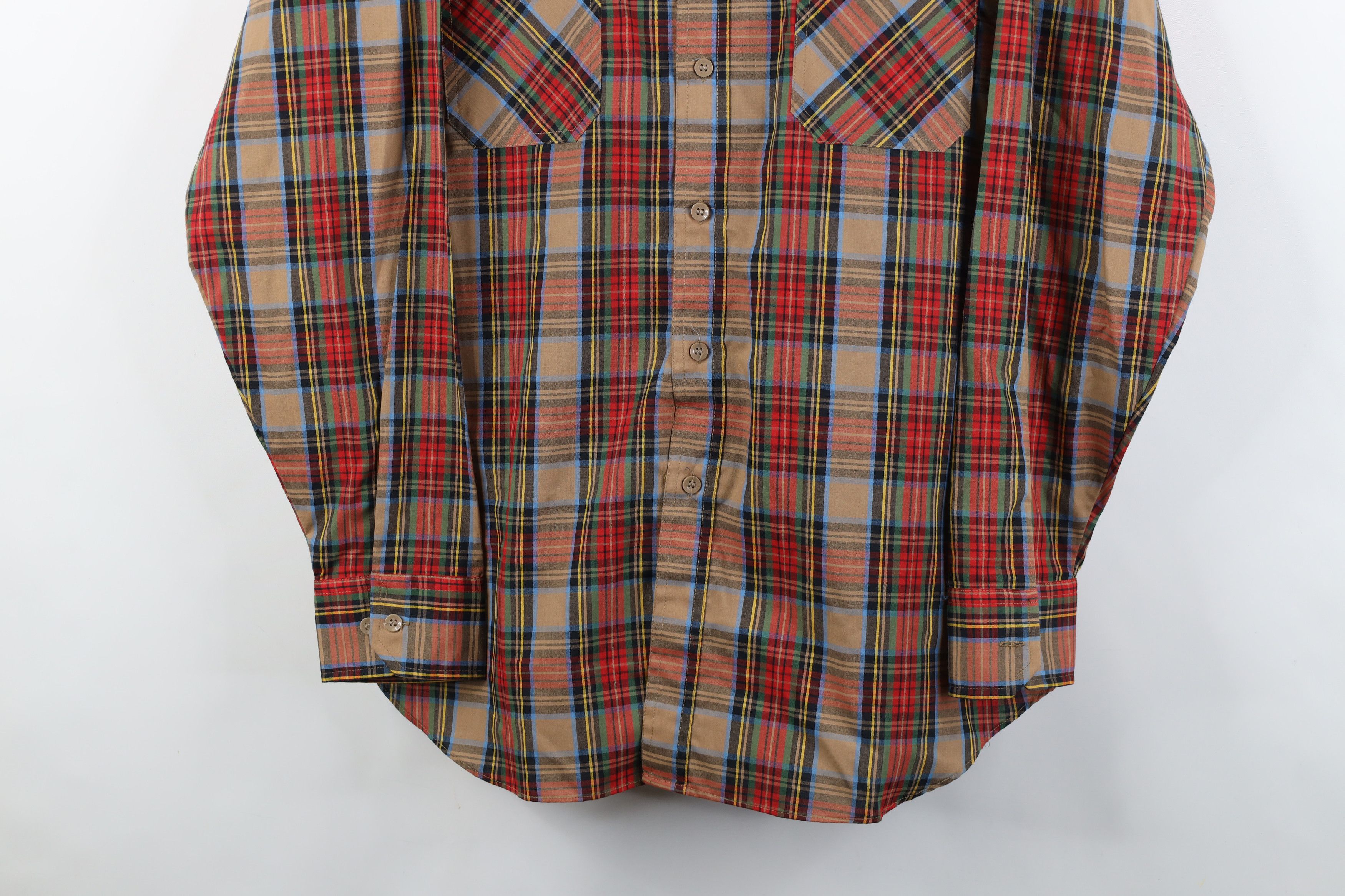 Vintage Deadstock Vintage 70s Streetwear Plaid Collared Button Shirt Size US L / EU 52-54 / 3 - 3 Thumbnail