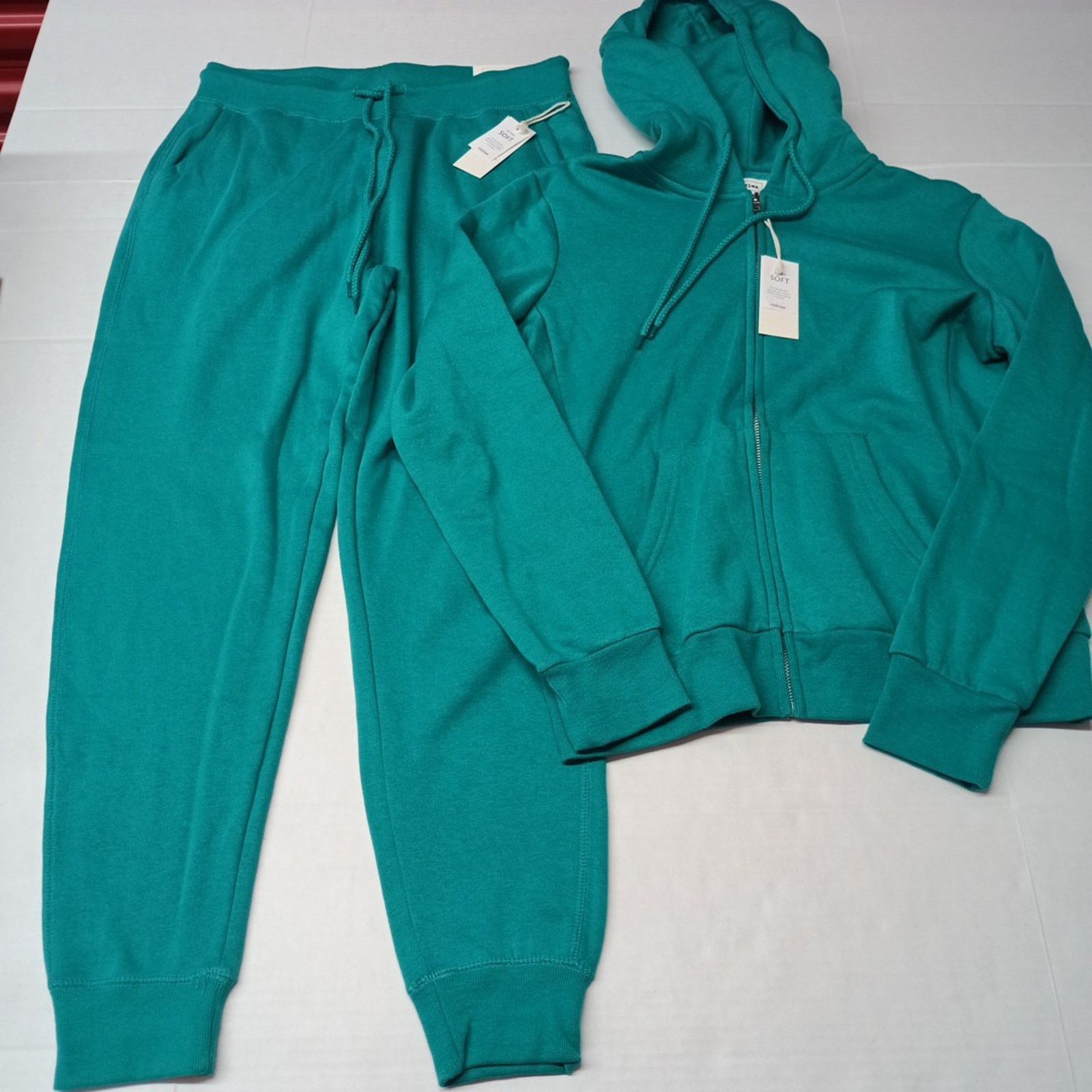 Other Reflex Green 2 Piece Jogger Full Zip Hoodie Sweatshirt Set Size 32" / US 10 / IT 46 - 1 Thumbnail