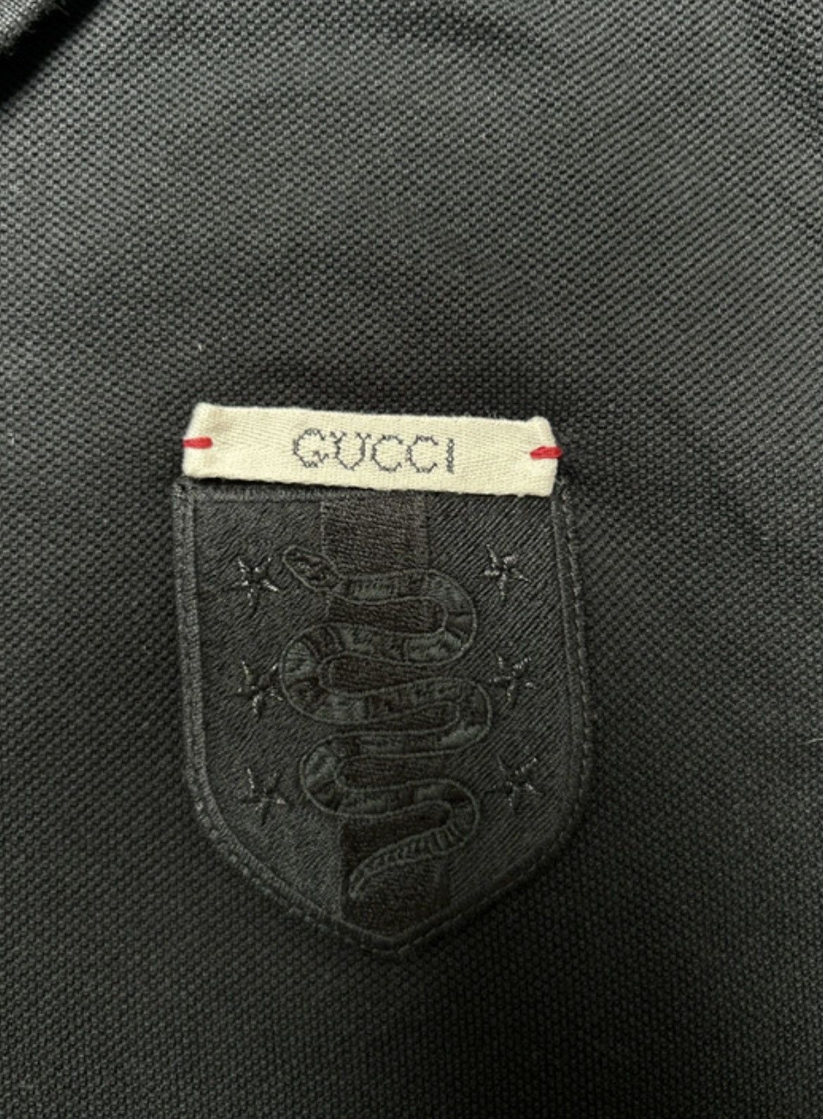 Gucci Gucci Pique logo patch polo shirt black luxury Size US XL / EU 56 / 4 - 4 Thumbnail
