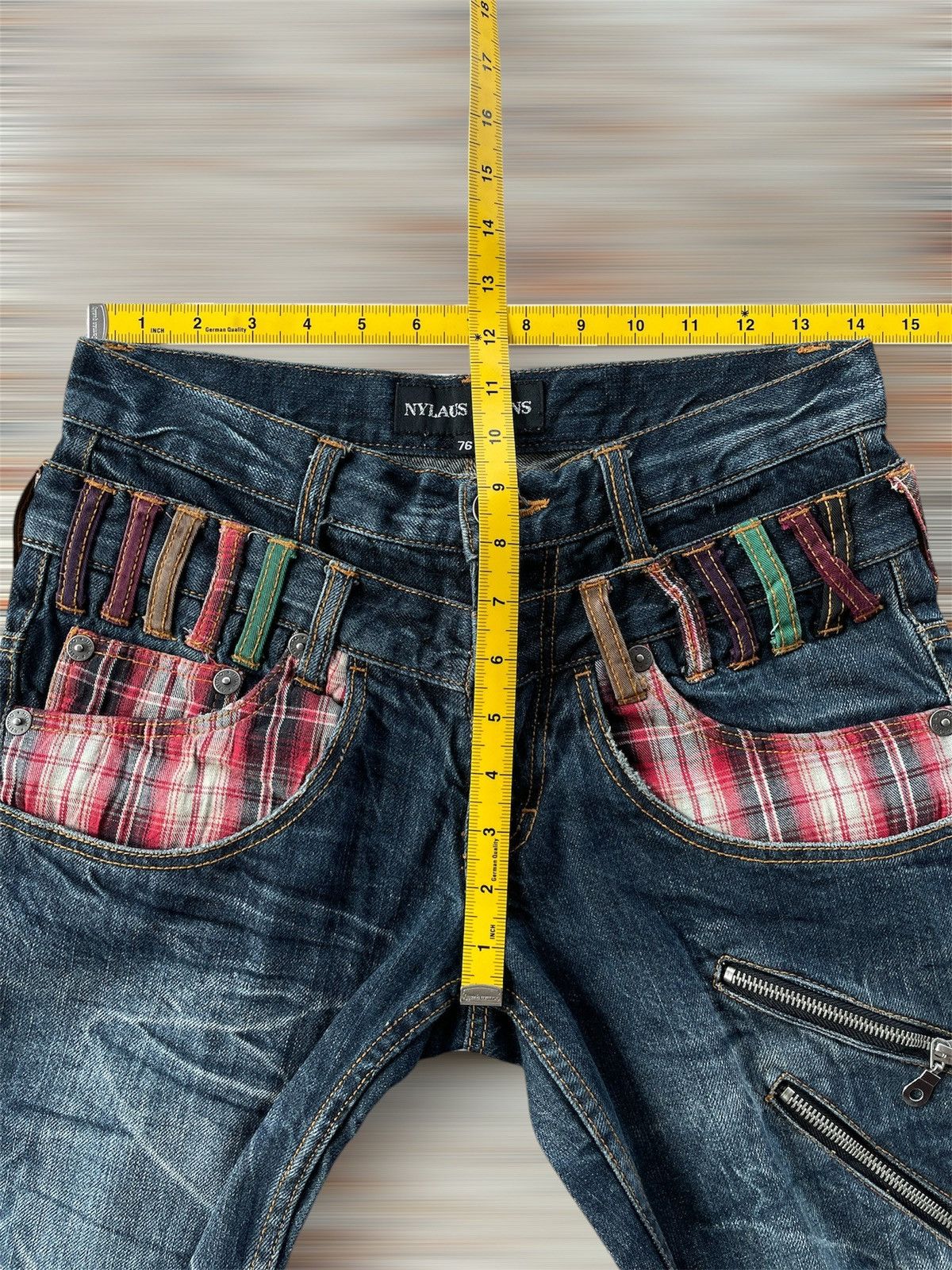 Japanese Brand NYLAUS DOUBLE WAIST JEANS Size US 28 / EU 44 - 8 Thumbnail