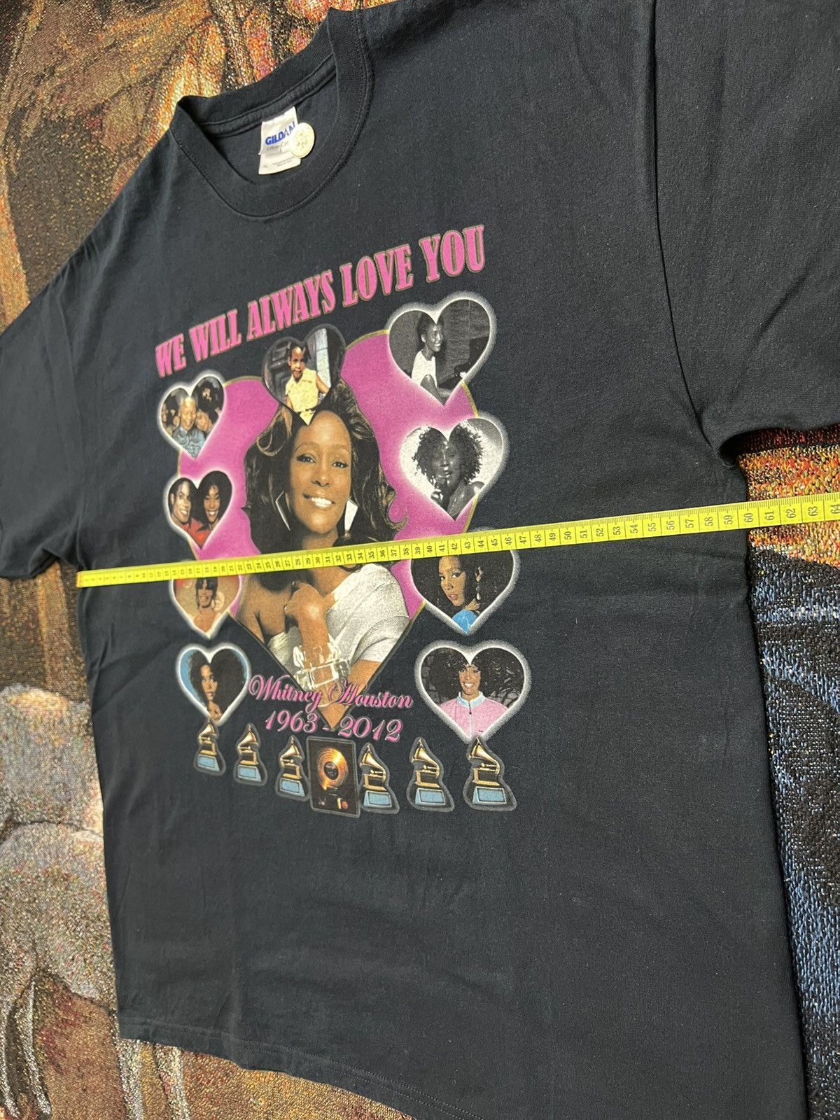 Vintage Whitney Houston Memorial Tee Size US XL / EU 56 / 4 - 6 Thumbnail