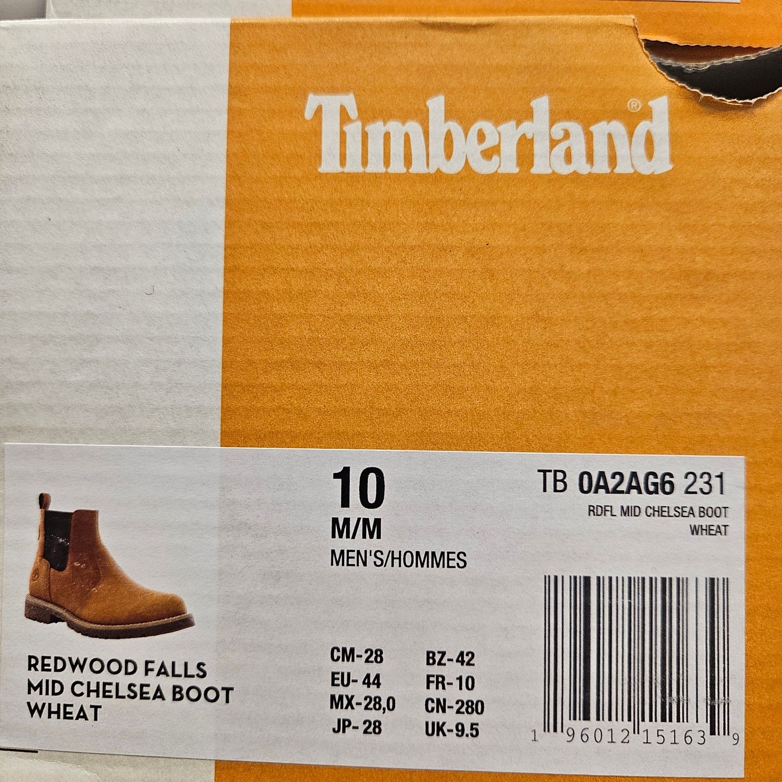 Timberland TIMBERLAND MEN'S 10 REDWOOD FALLS MID CHELSEA BOOT WHEAT NIB Size US 10 / EU 43 - 8 Thumbnail