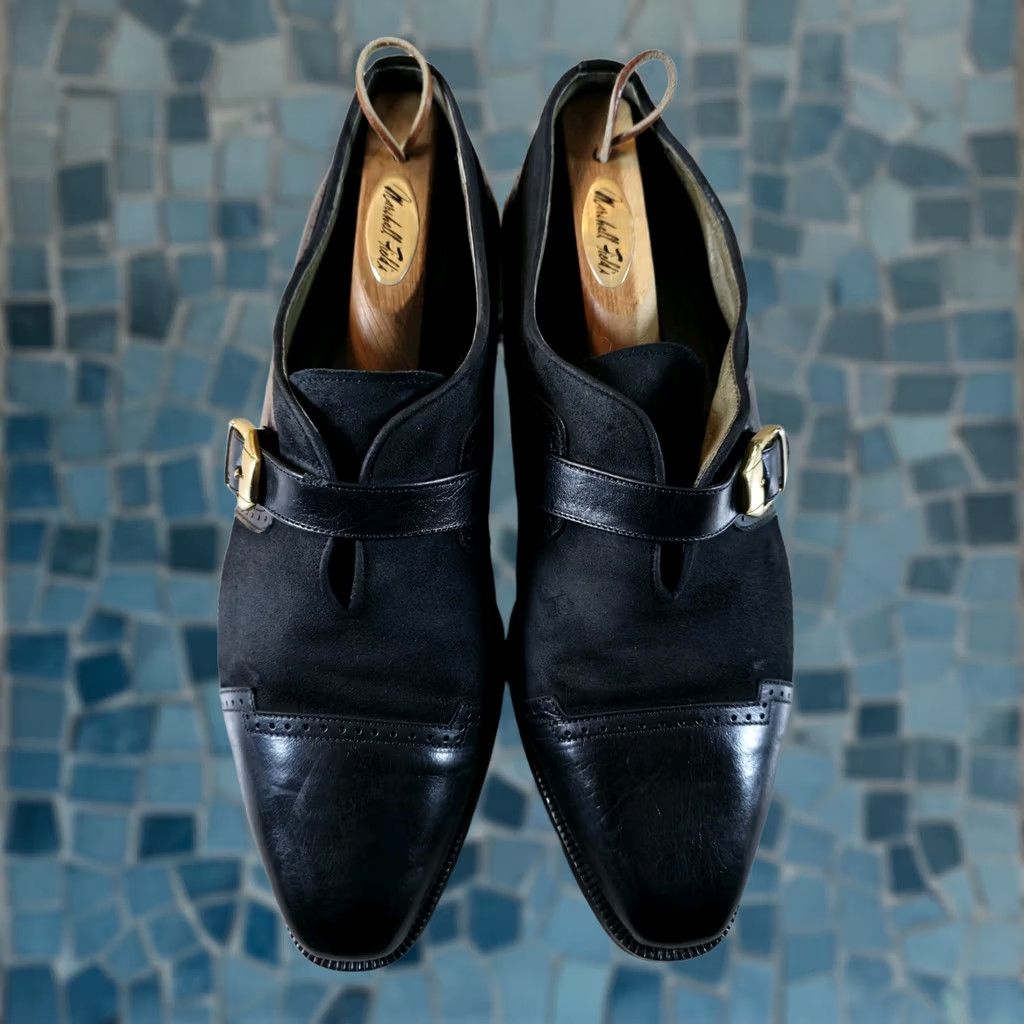 Vtg Stacy Adams Black Leather Buckle Dress Loafers Men\'s Slip On Gold Buckle 10 Stacy Adams Mens  main image 3