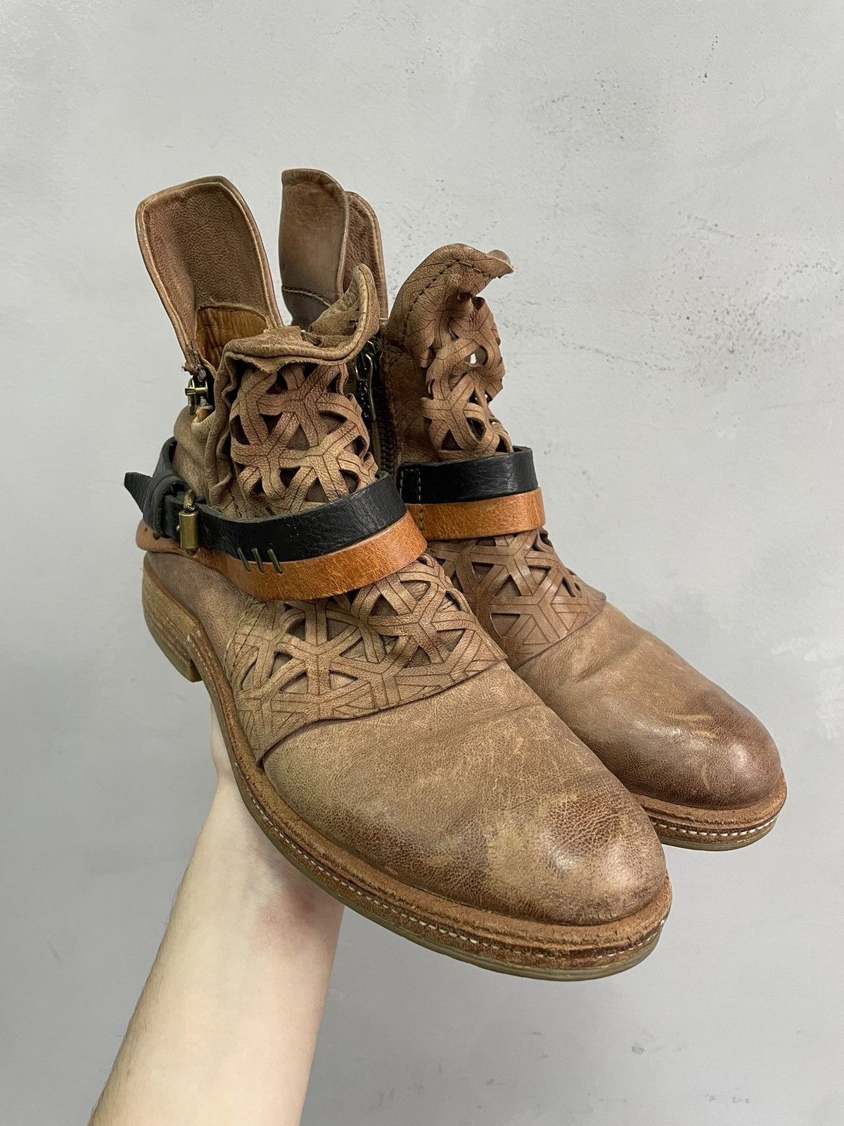 A.S.98 Ankle avant garde moto boots A.S. 98 rick owens style 90s Size US 6.5 / EU 39-40 - 1 Thumbnail