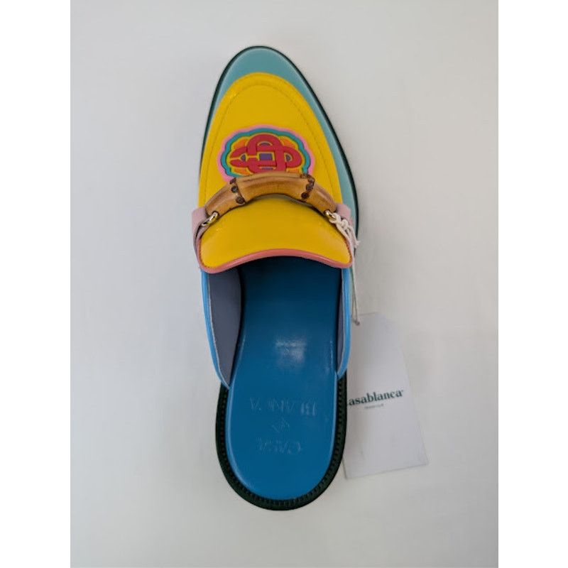 Casablanca o1rshd1 Leather Memphis Mule Slipper Sandal in Mint / Yellow Size US 11 / EU 44 - 17 Thumbnail