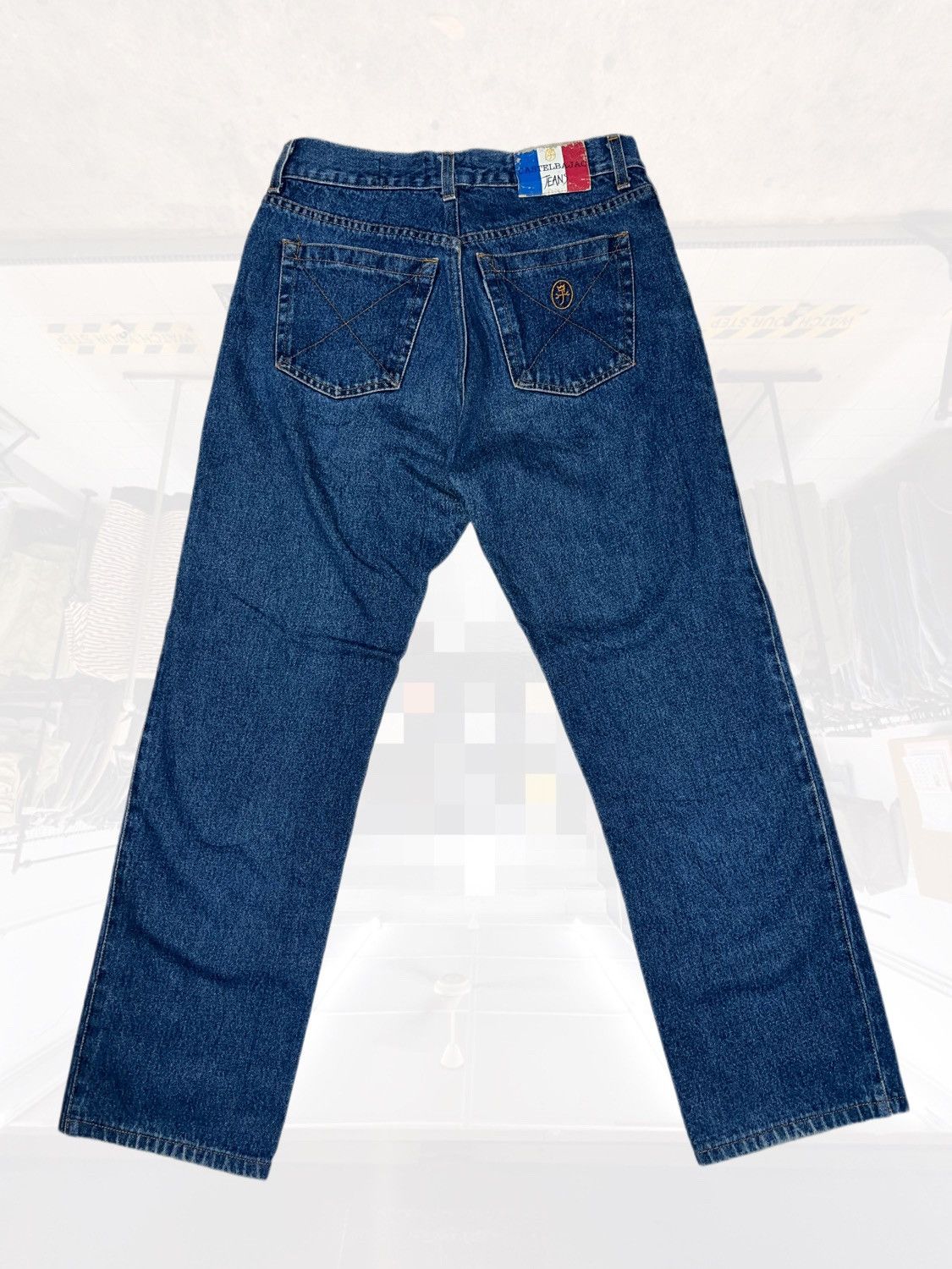 Jean Charles De Castelbajac × Le Grande Bleu (L.G.B.) × Vintage Vintage 90s Castelbajac Blue Wash Flared Jeans Size US 29 - 1 Thumbnail