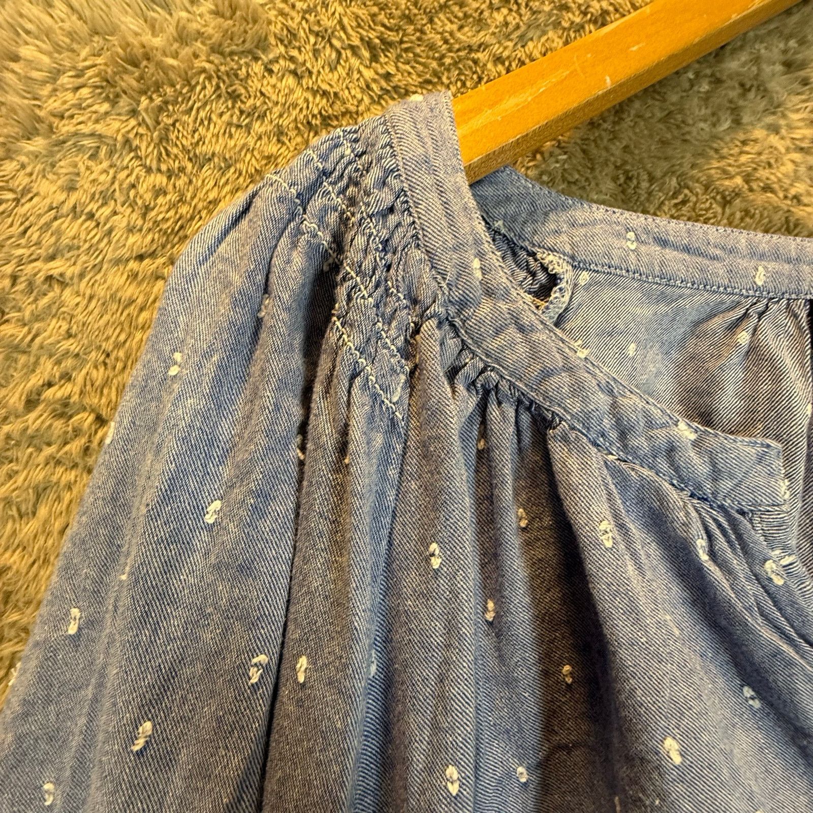 Other Lane Bryant Chambray Top Blouse Shirt Blue Popover 22 24 Size 3XL / US 20-22 - 2 Thumbnail