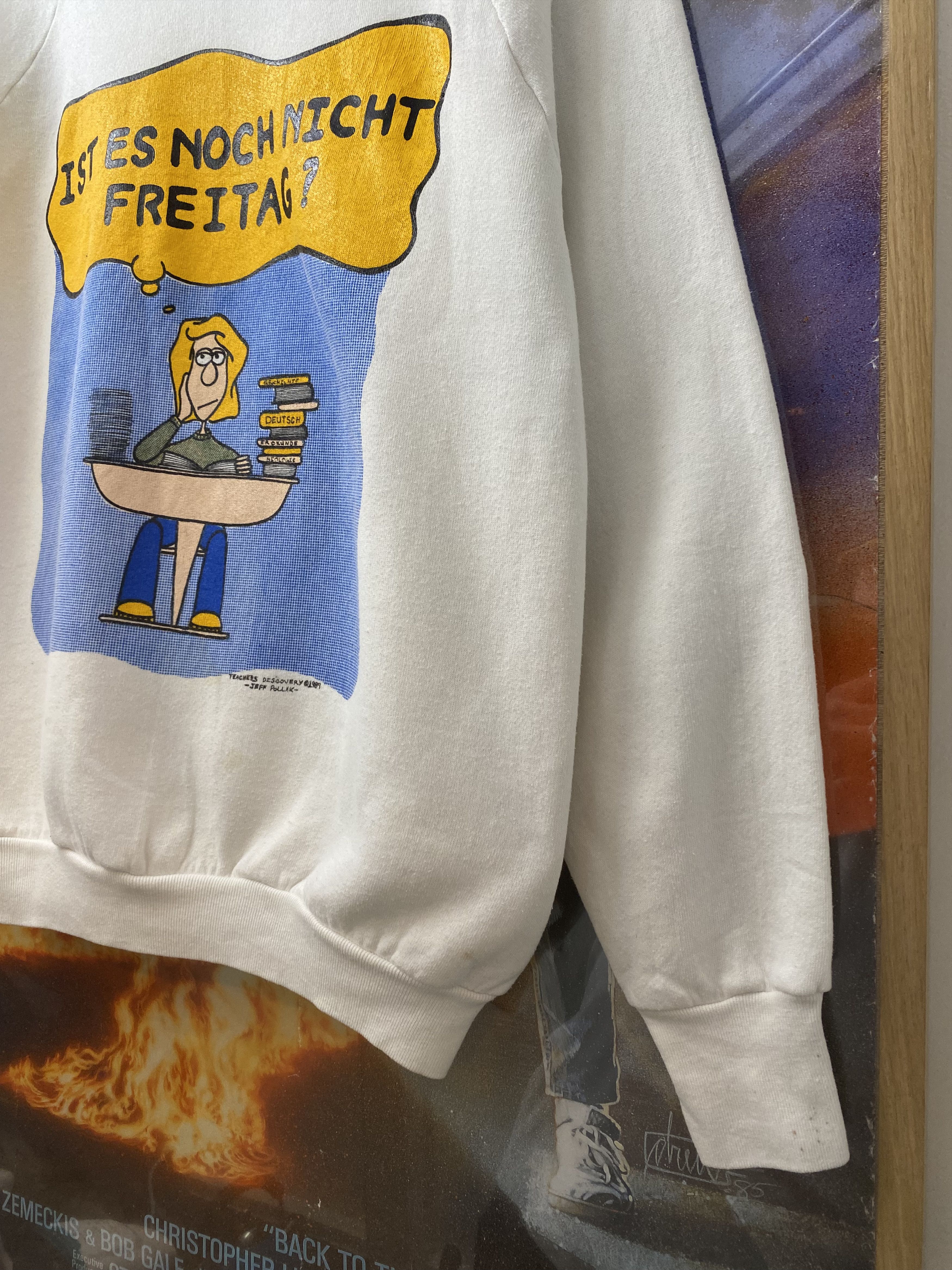 Vintage 1989 Jeff Polak Teachers Discovery German Cartoon Jumper Size US L / EU 52-54 / 3 - 7 Thumbnail